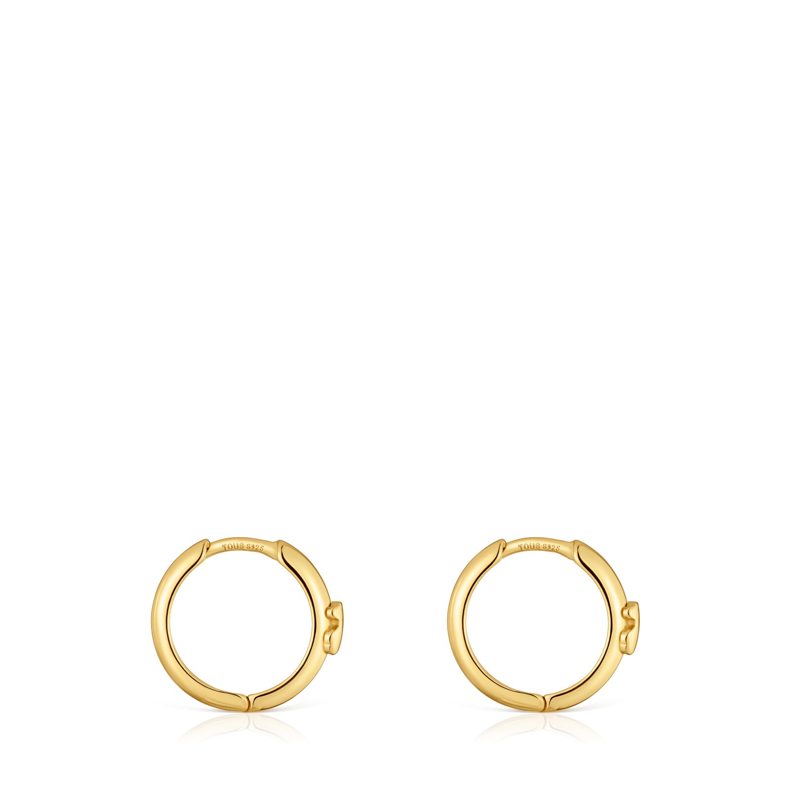 ARETES ARO CON OSO Y BAÑO DE ORO DE 18 KT SOBRE PLATA 12 MM TOUS BASICS - 3