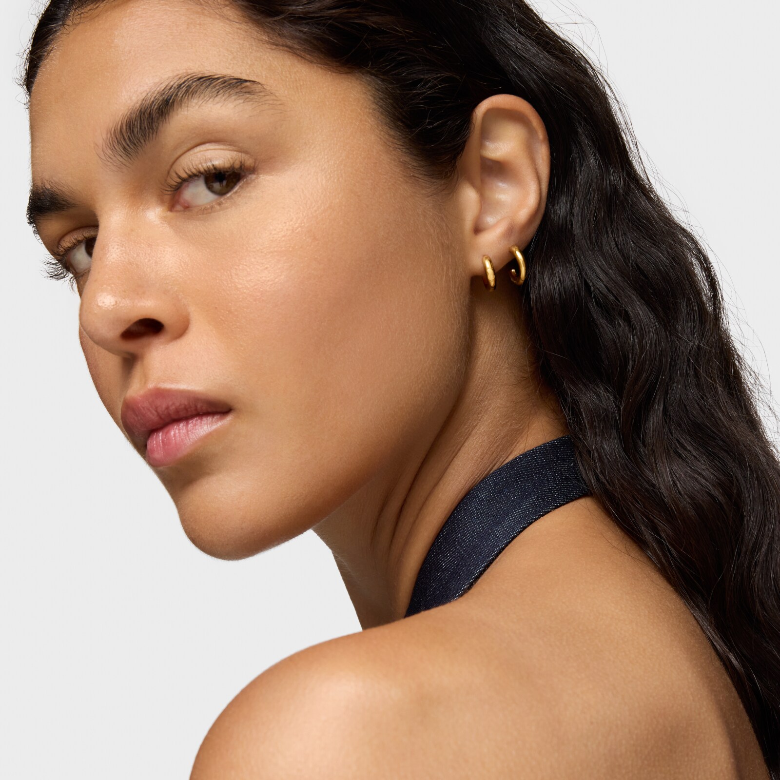 ARETES ARO CON OSO Y BAÑO DE ORO DE 18 KT SOBRE PLATA 12 MM TOUS BASICS - 5