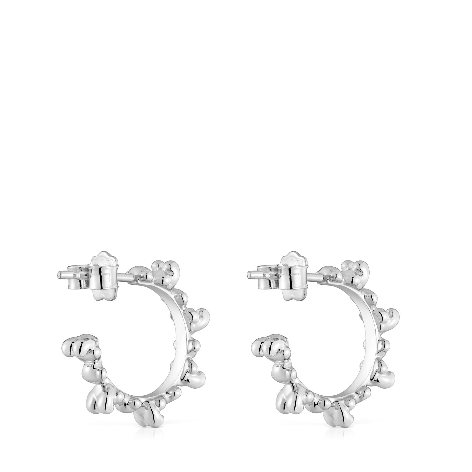 ARETES DE ARO DE PLATA 12 MM BOLD BEAR - 2