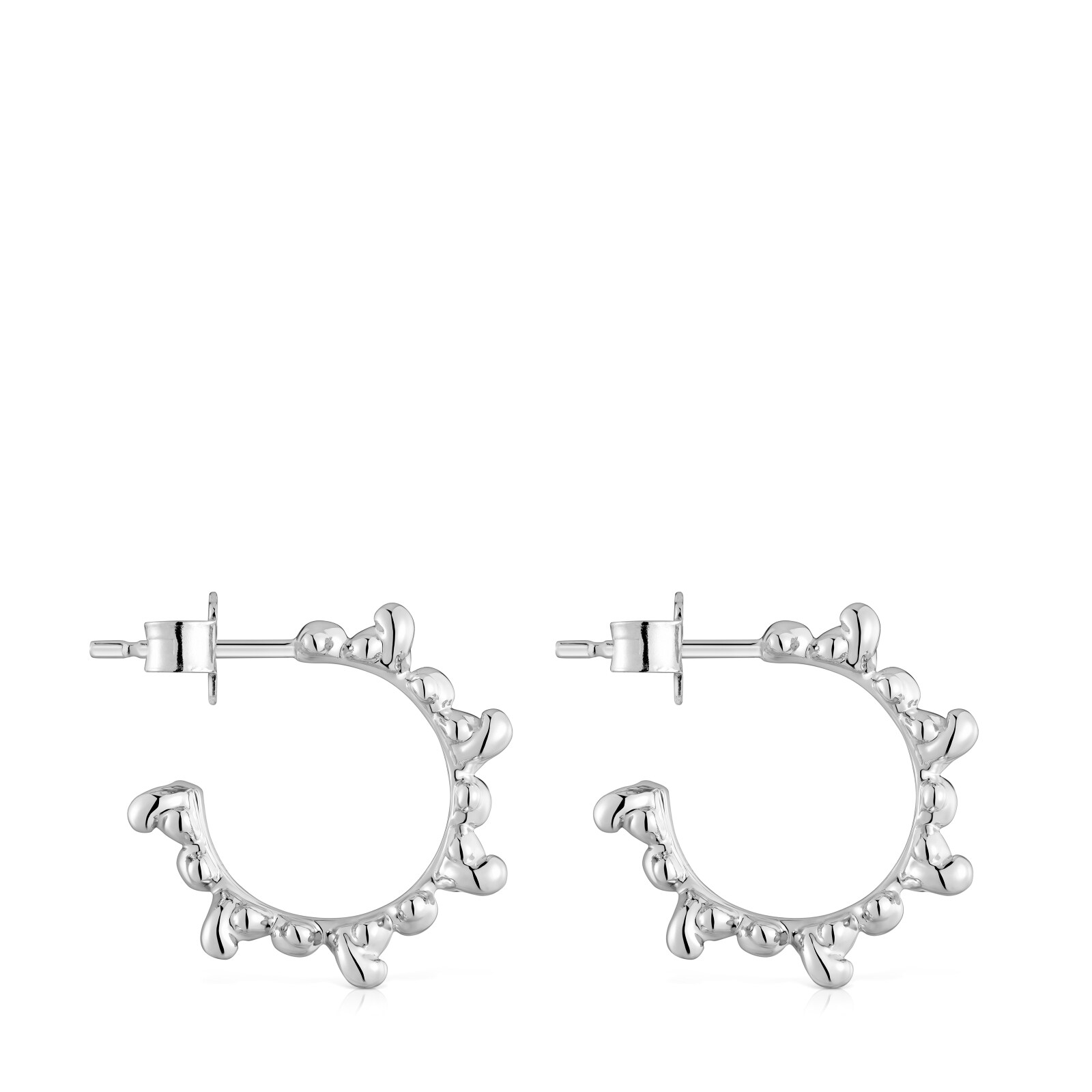 ARETES DE ARO DE PLATA 12 MM BOLD BEAR - 3