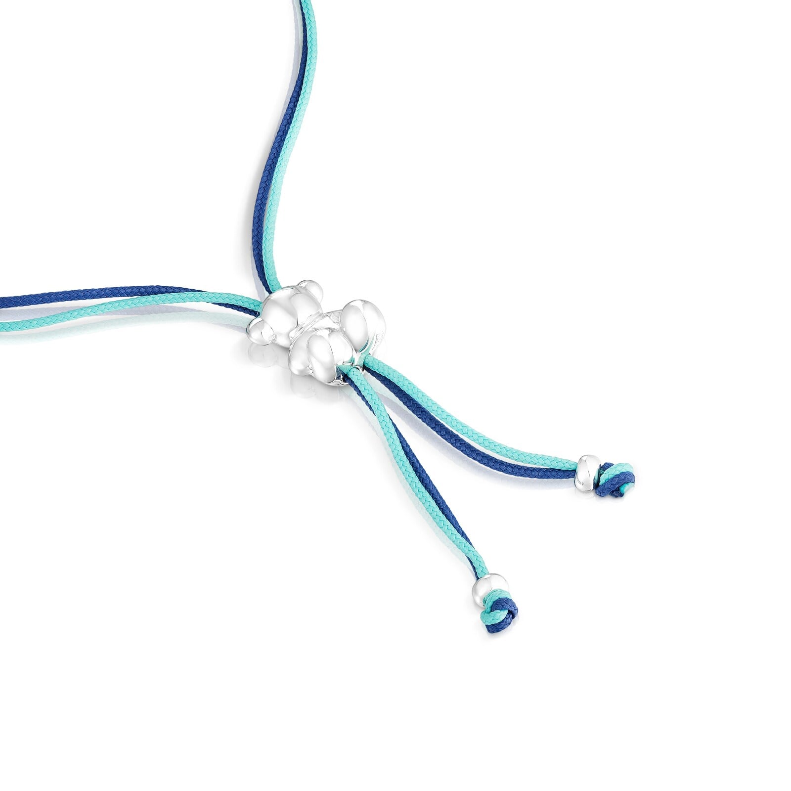 PULSERA DE CORDÓN TURQUESA Y AZUL TOUS CON OSO DE PLATA BOLD BEAR - 3