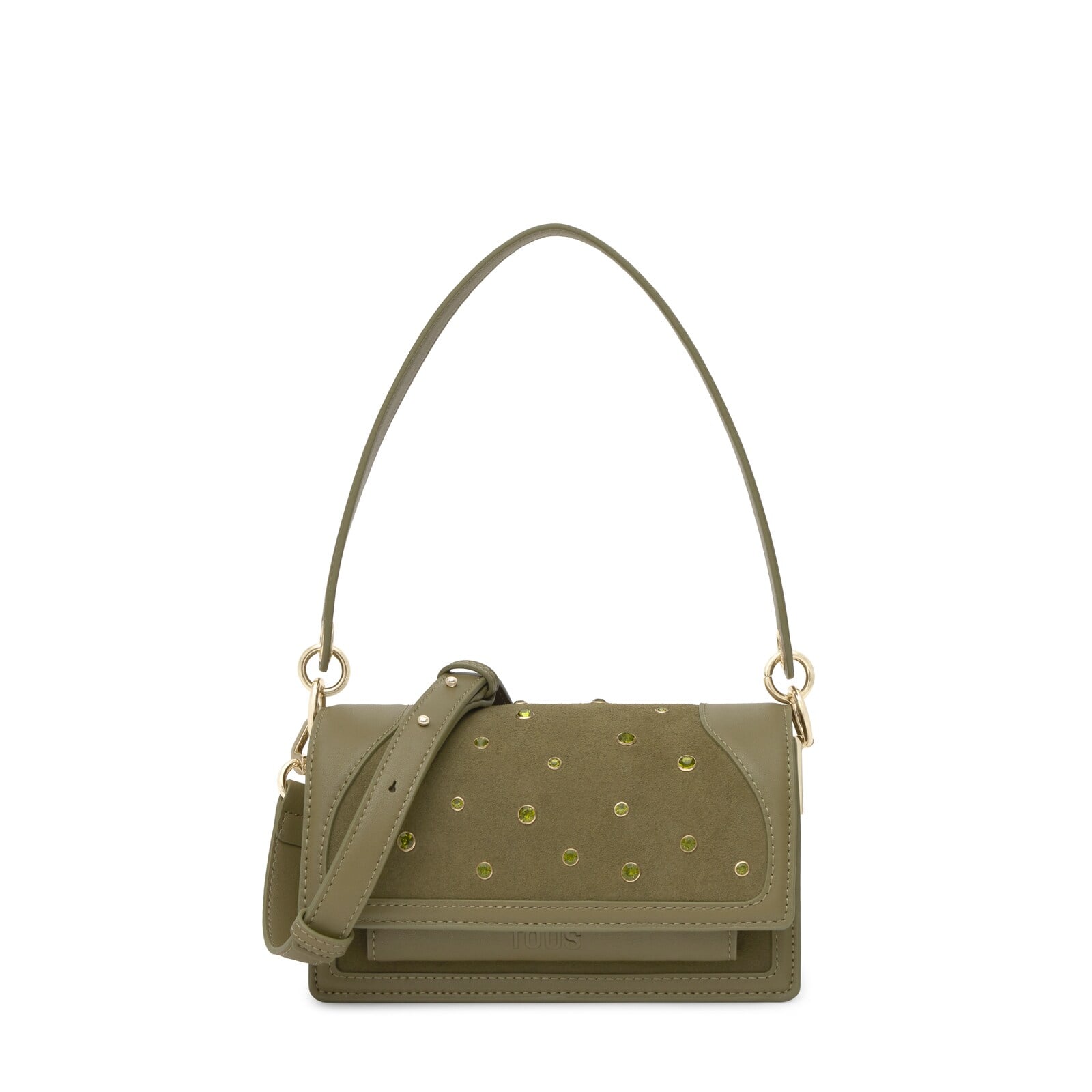 BANDOLERA PEQUEÑA VERDE OLIVA TOUS AUDREE STRASS - 1