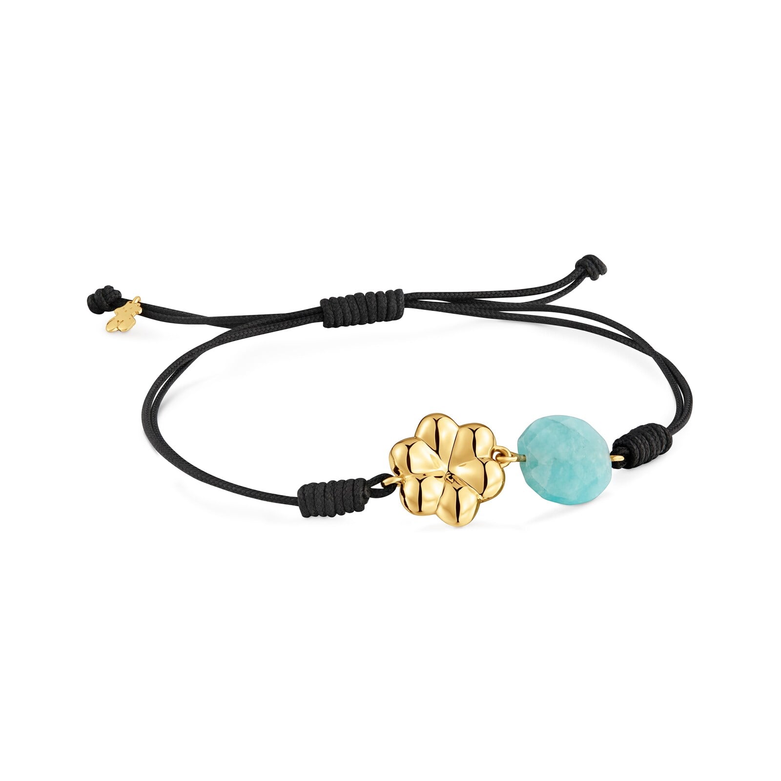 PULSERA DE NYLON CON BAÑO DE ORO 18 KT Y AMAZONITA TOUS BOLD MOTIF - 1