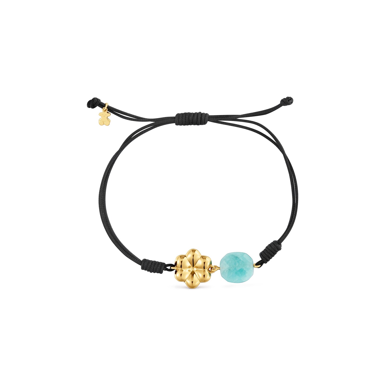 PULSERA DE NYLON CON BAÑO DE ORO 18 KT Y AMAZONITA TOUS BOLD MOTIF - 2