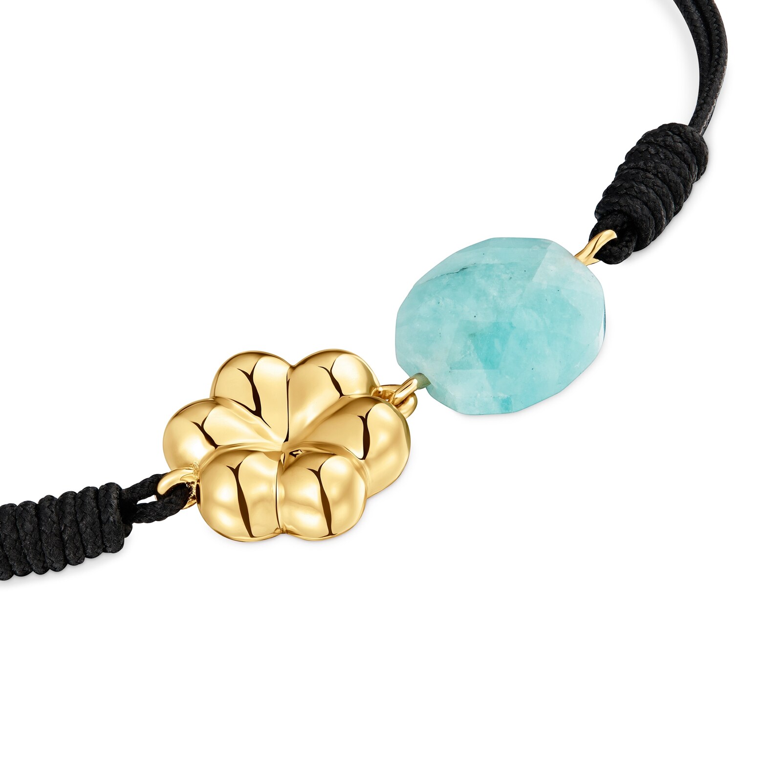 PULSERA DE NYLON CON BAÑO DE ORO 18 KT Y AMAZONITA TOUS BOLD MOTIF - 3