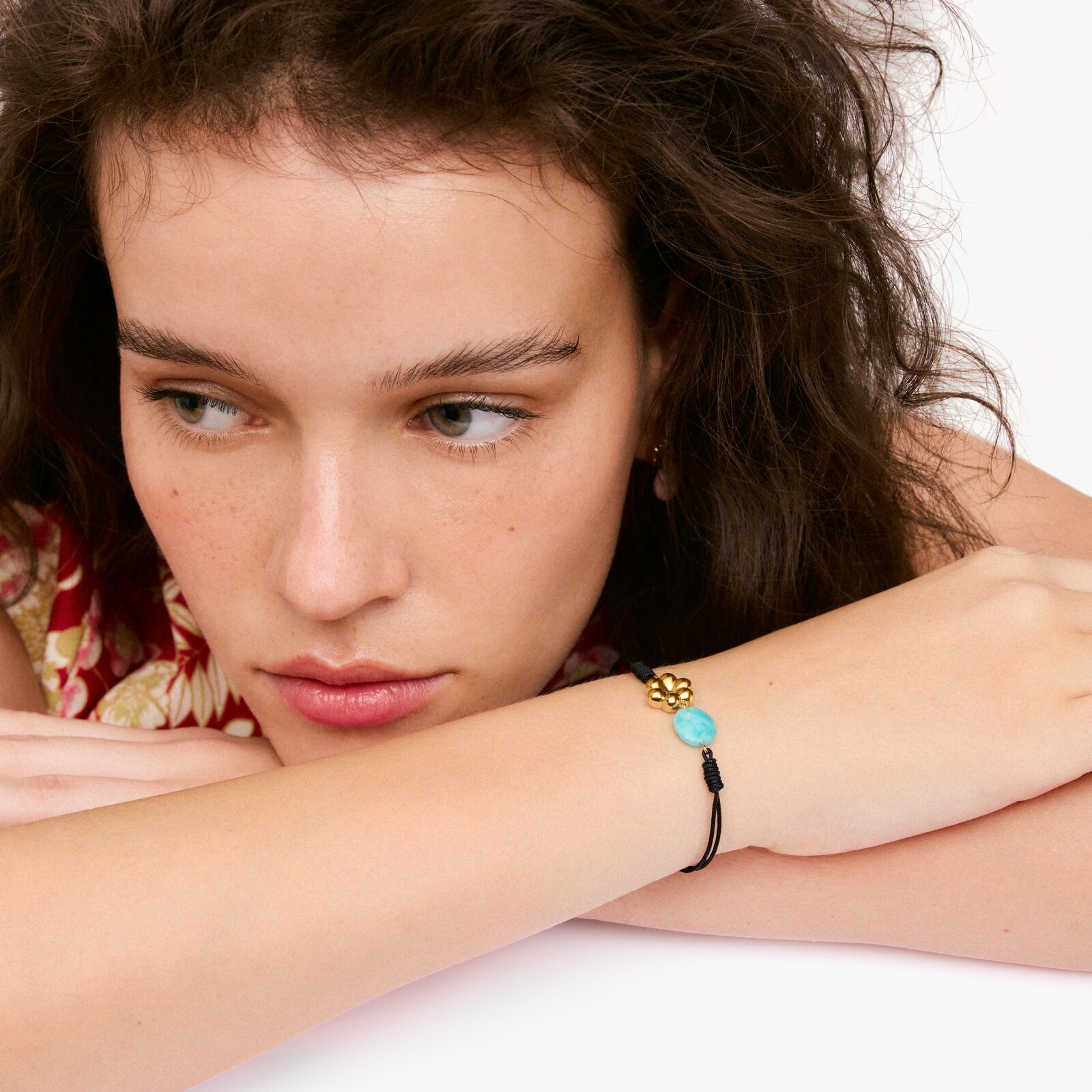 PULSERA DE NYLON CON BAÑO DE ORO 18 KT Y AMAZONITA TOUS BOLD MOTIF - 4