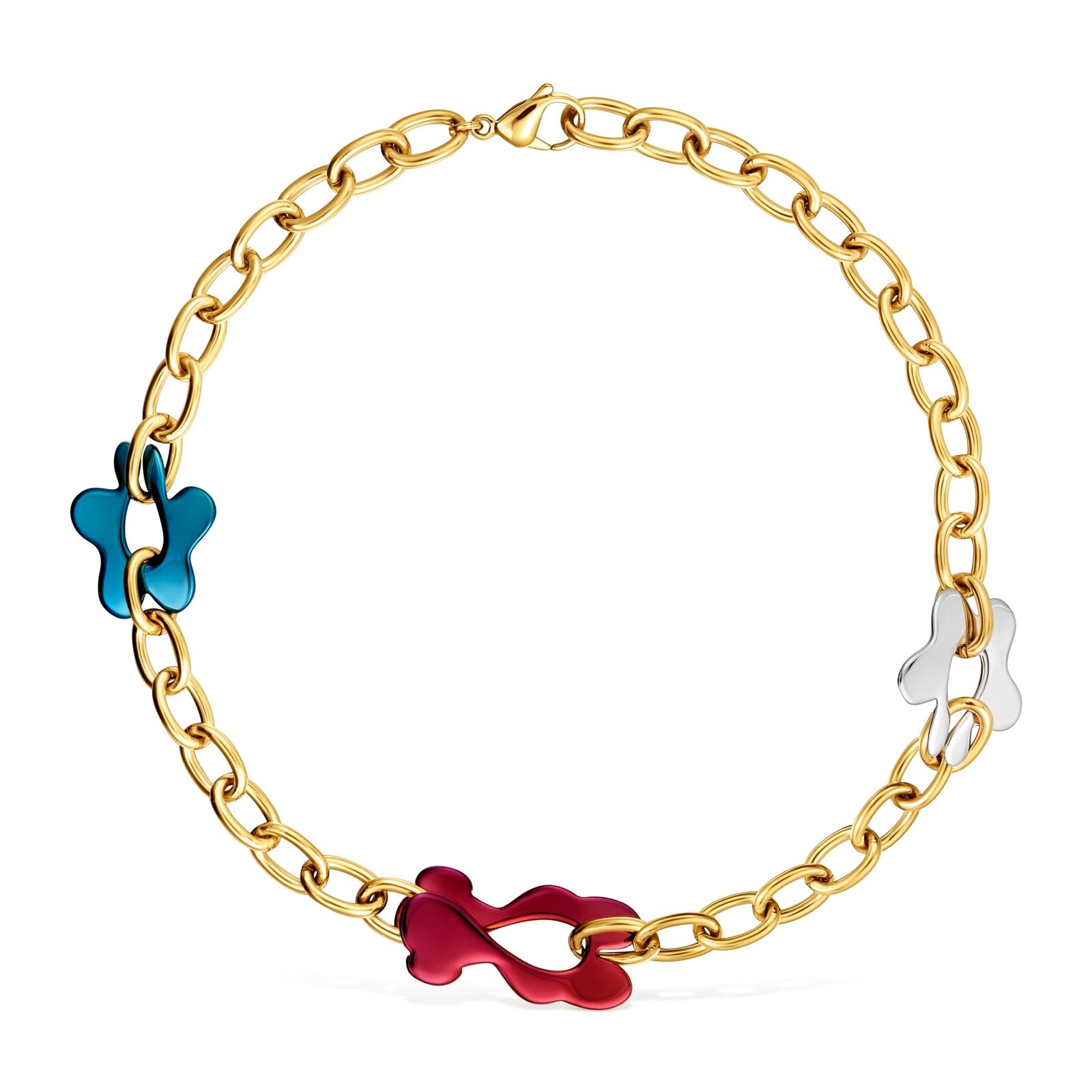 COLLAR MOTIVOS Y ACERO DORADO TOUS STRAIN - 1