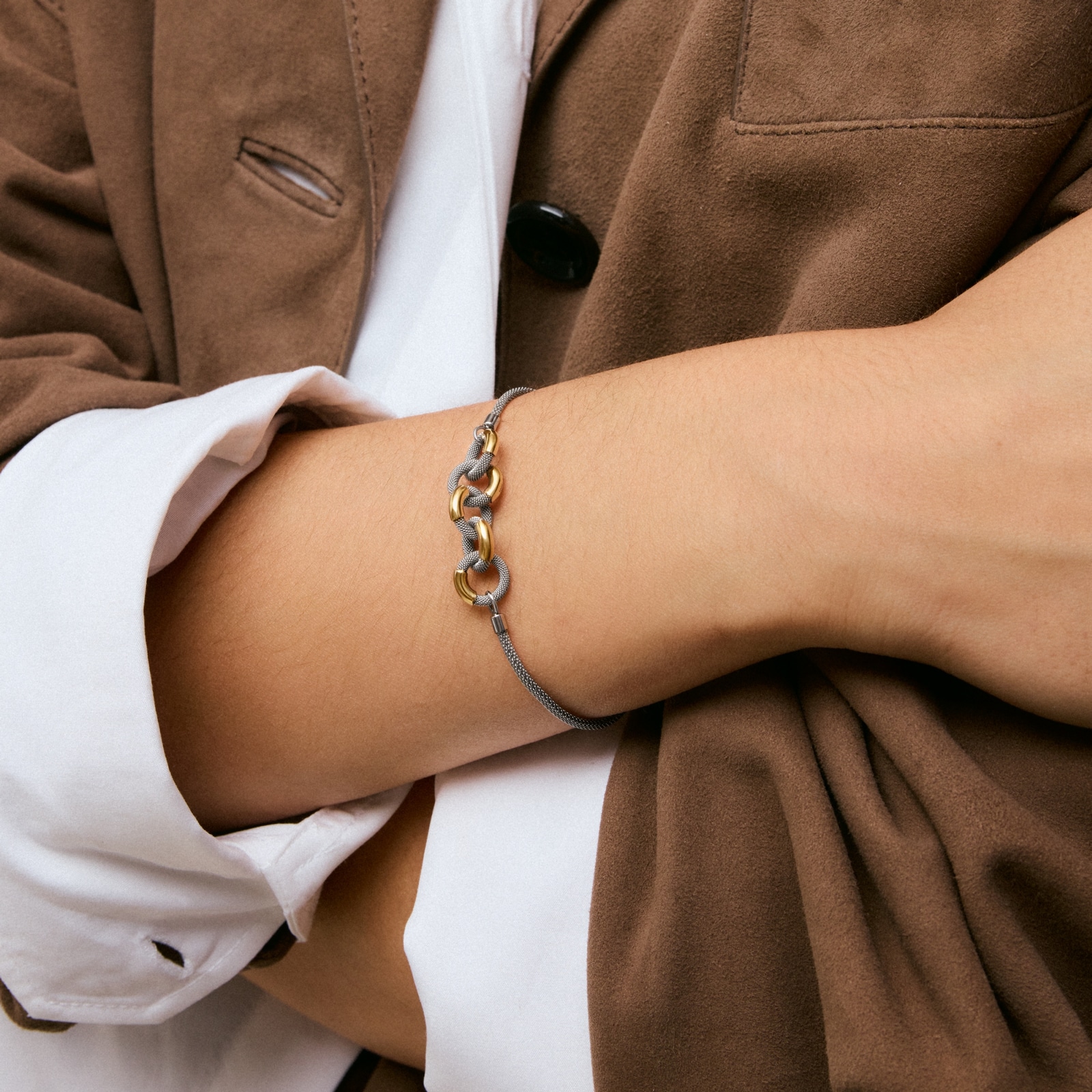 PULSERA DE ACERO Y ORO 14 KT TOUS UNLOCK - 4