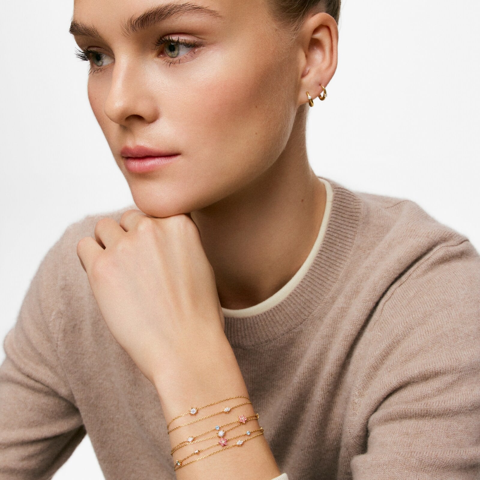 PULSERA DE ORO 9 KT Y DIAMANTE CREADO EN LAB. TOUS IRISÉ LGD - 5