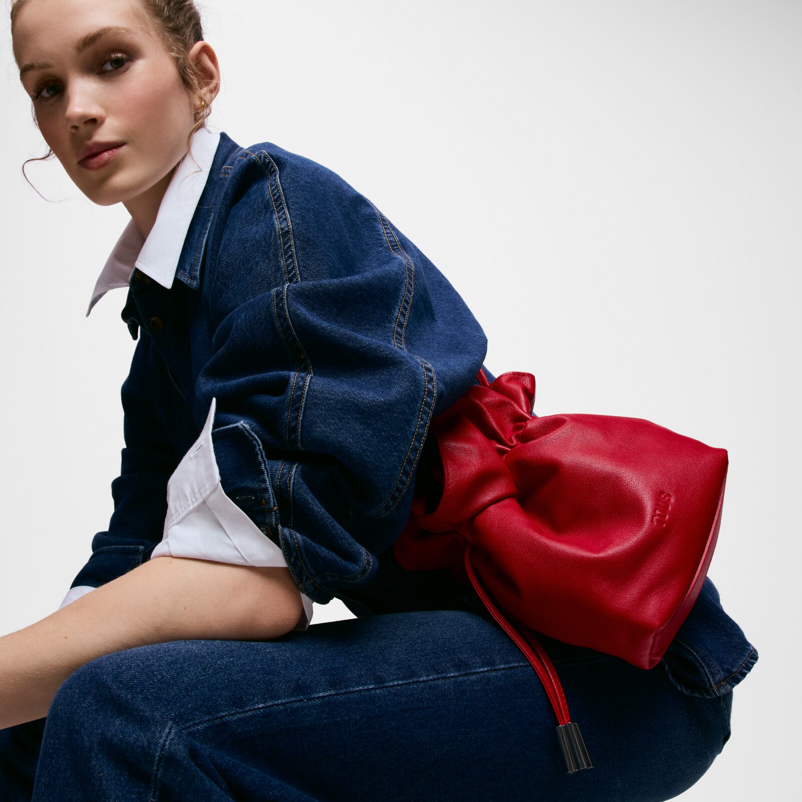 BOLSO BOMBONERA ROJA PEQUEÑA DE PIEL TOUS HERITAGE - 6