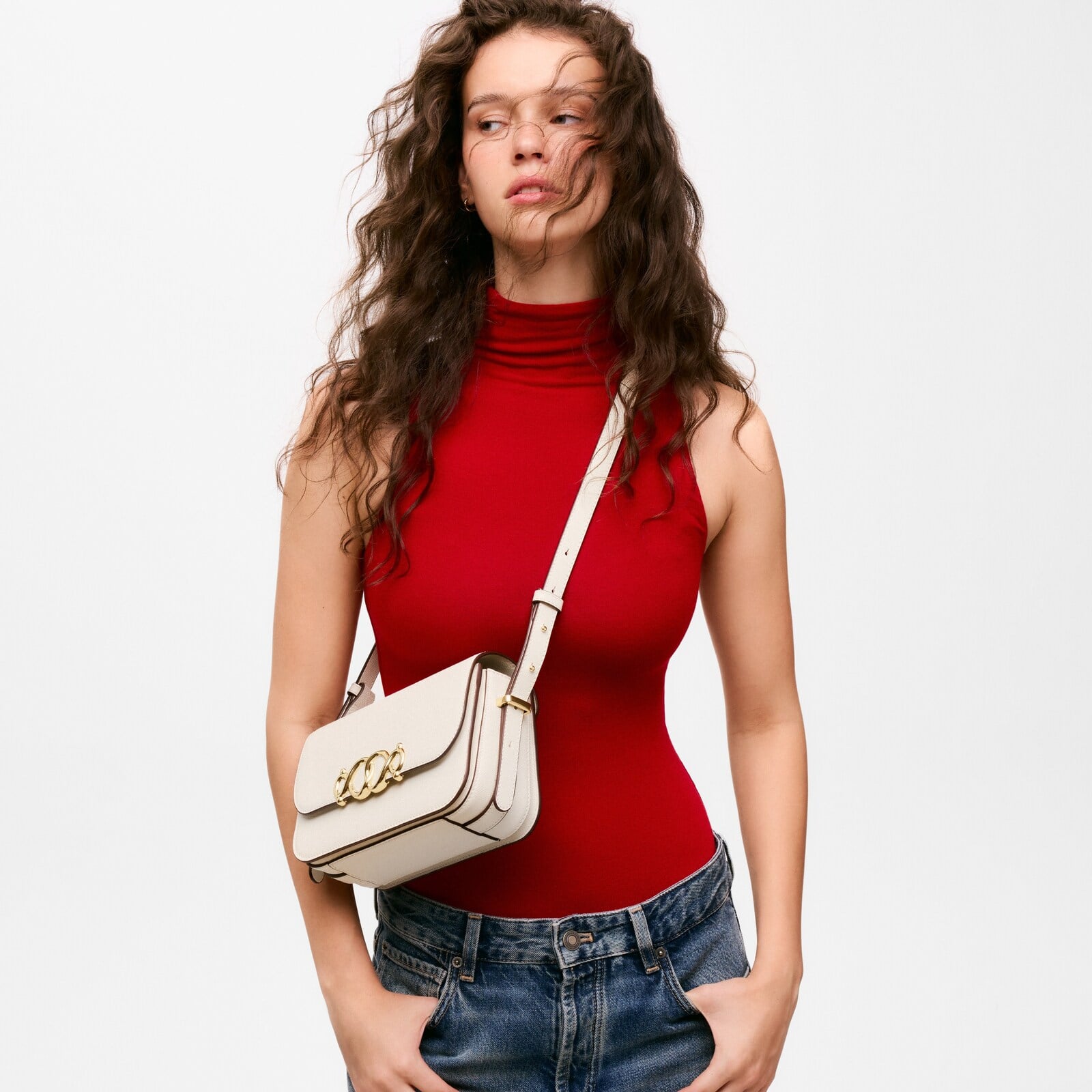 BANDOLERA MEDIANA FLAP BEIGE TOUS INFINITY - 5