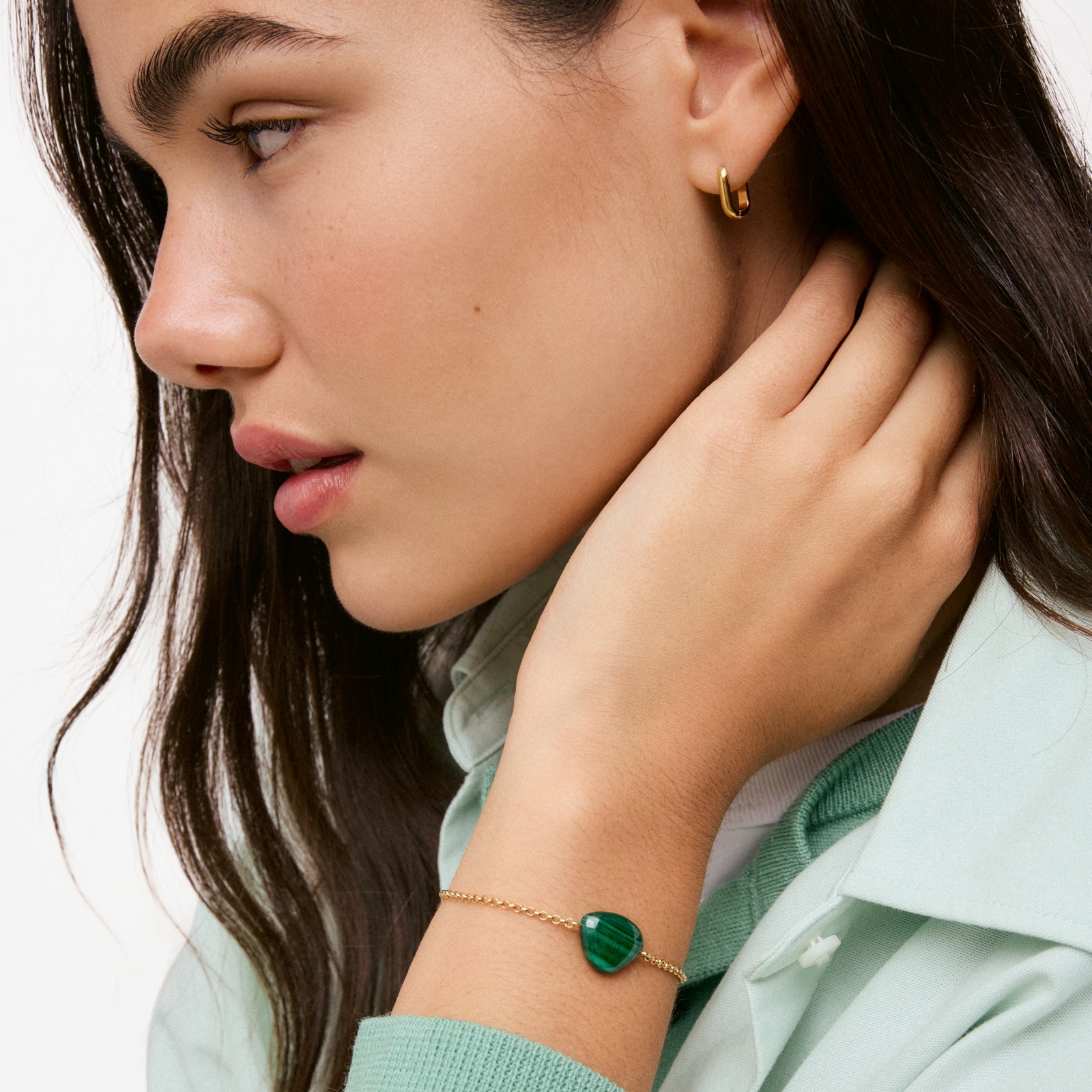 PULSERA CON BAÑO DE ORO 18 KT SOBRE PLATA Y MALAQUITA TOUS COLOR DOTS - 5