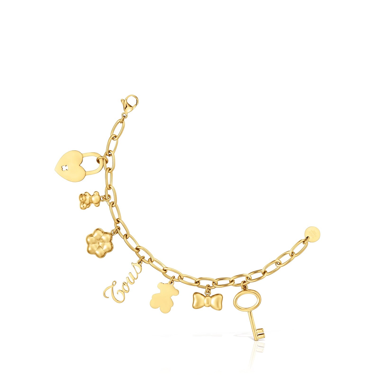 PULSERA DE ACERO DORADO Y MOTIVOS DIJES TOUS CHARMING - 1