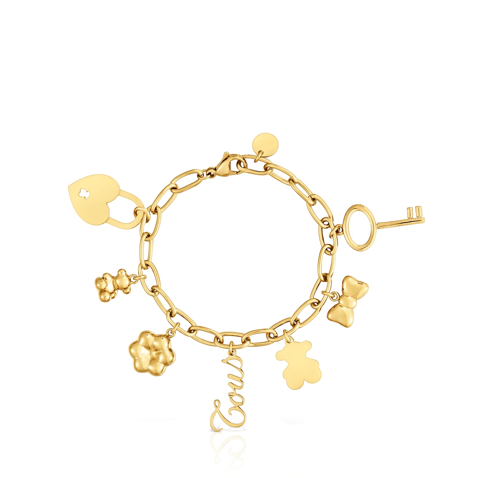 PULSERA DE ACERO DORADO Y MOTIVOS DIJES TOUS CHARMING - 2