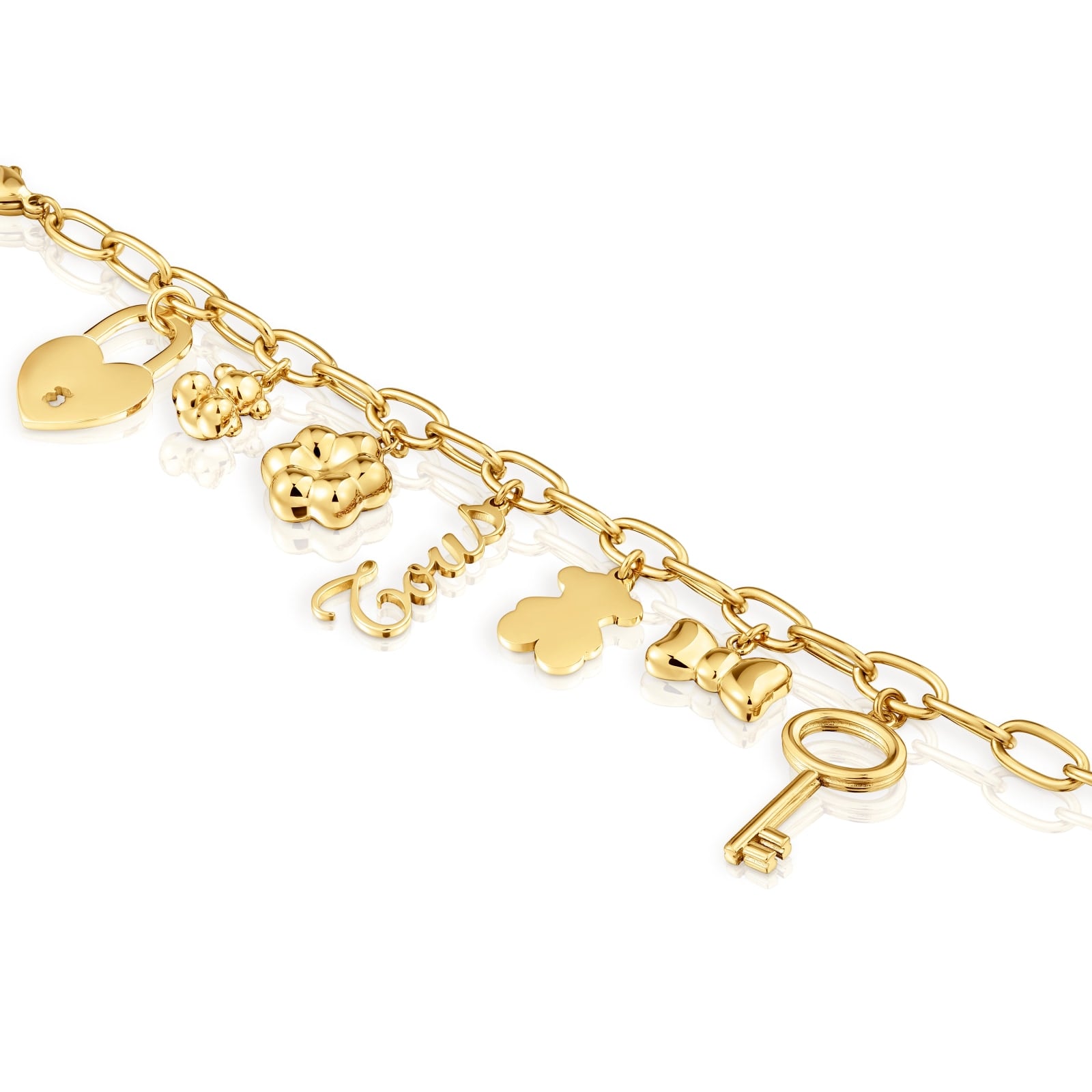 PULSERA DE ACERO DORADO Y MOTIVOS DIJES TOUS CHARMING - 3