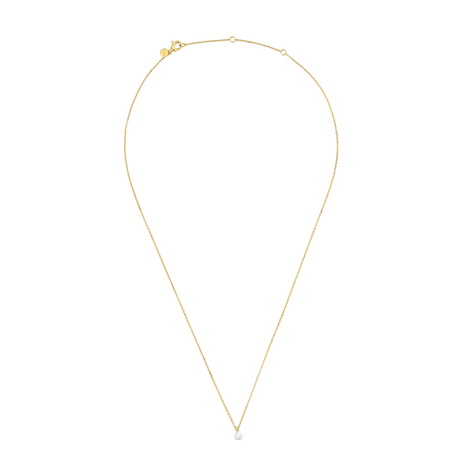 COLLAR CORAZÓN DE ORO 9 KT Y DIAMANTE DE LAB. TOUS IRISÉ LGD - 3