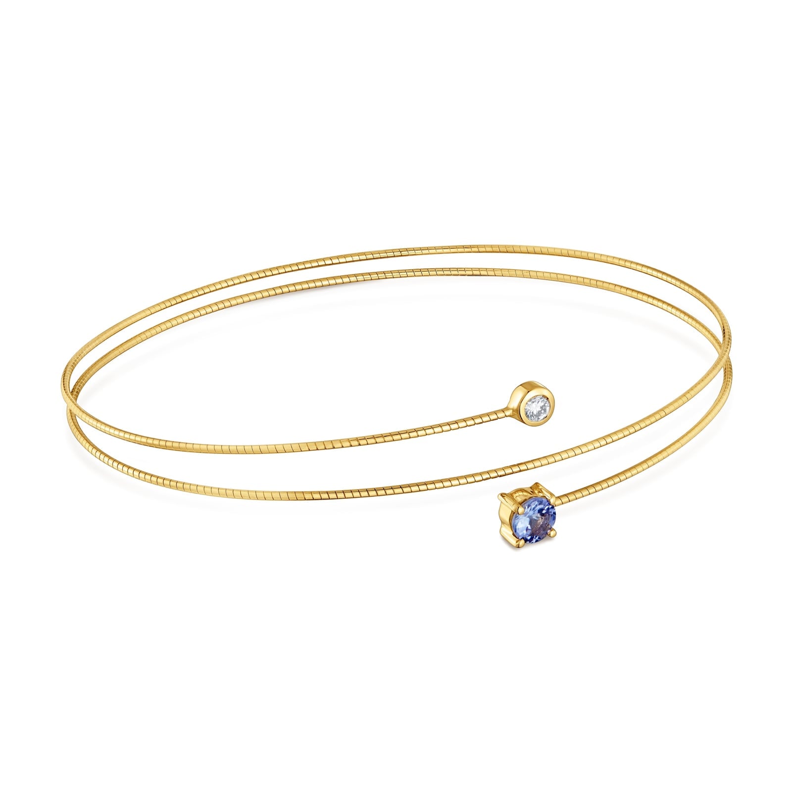 PULSERA ESCLAVA DE ORO 9 KT, TITANIO, DIAMANTE Y TANZANITA TOUS BUCLE - 1