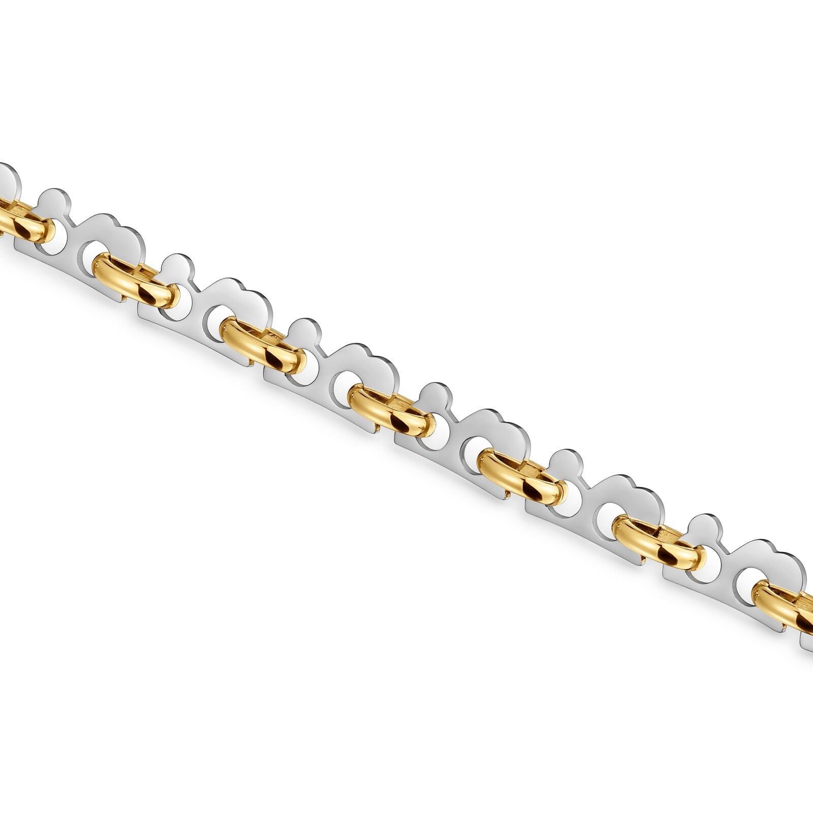 PULSERA DOBLE DE ACERO BICOLOR TOUS HALF BEAR - 3