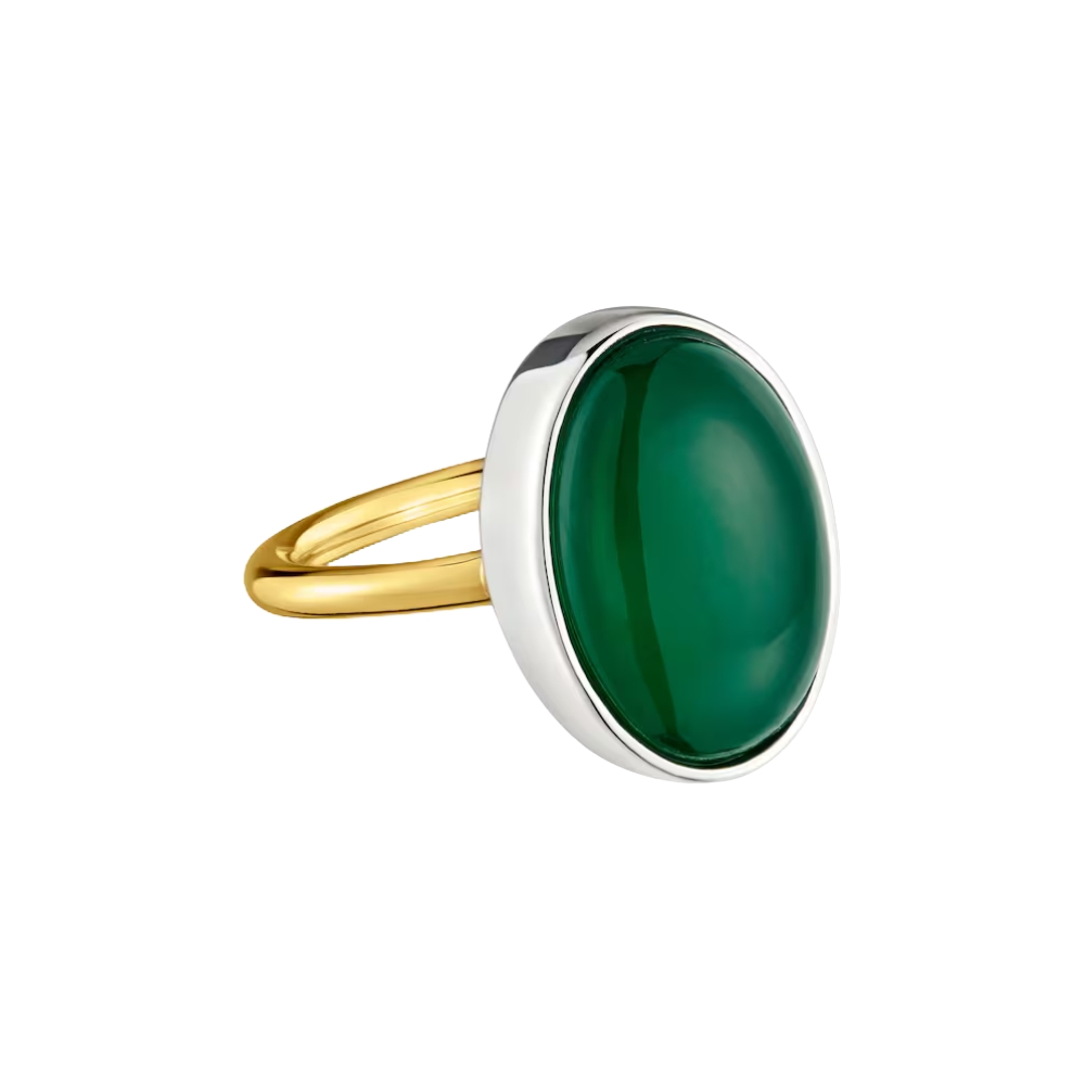 ANILLO BICOLOR CON CALCEDONIA TOUS GEM POWER T14 - 1