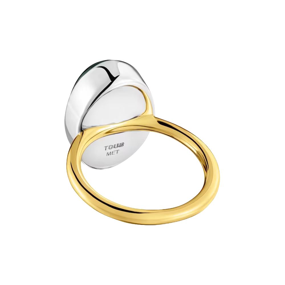 ANILLO BICOLOR CON CALCEDONIA TOUS GEM POWER T14 - 3