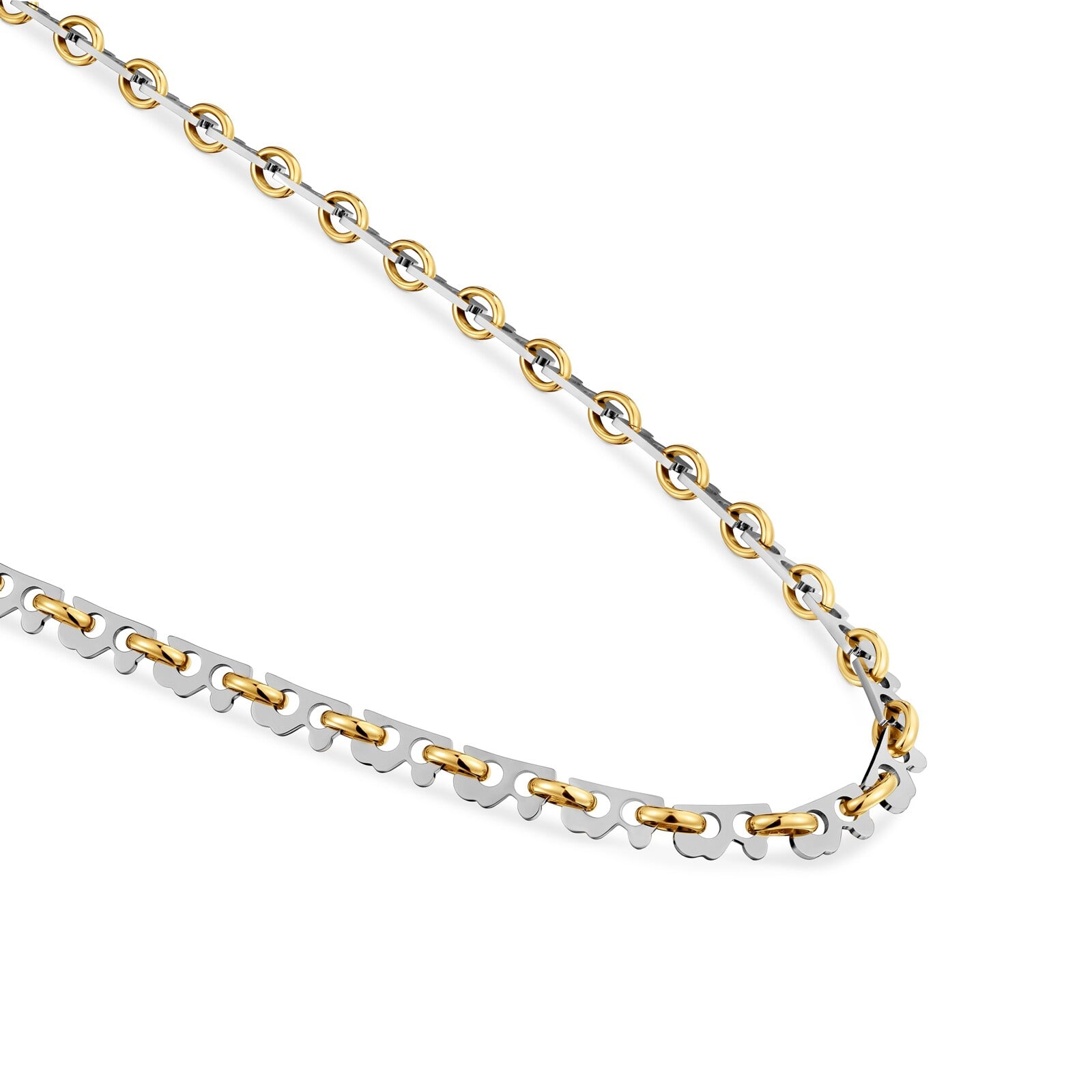 COLLAR LARGO DE ACERO BICOLOR TOUS HALF BEAR - 3