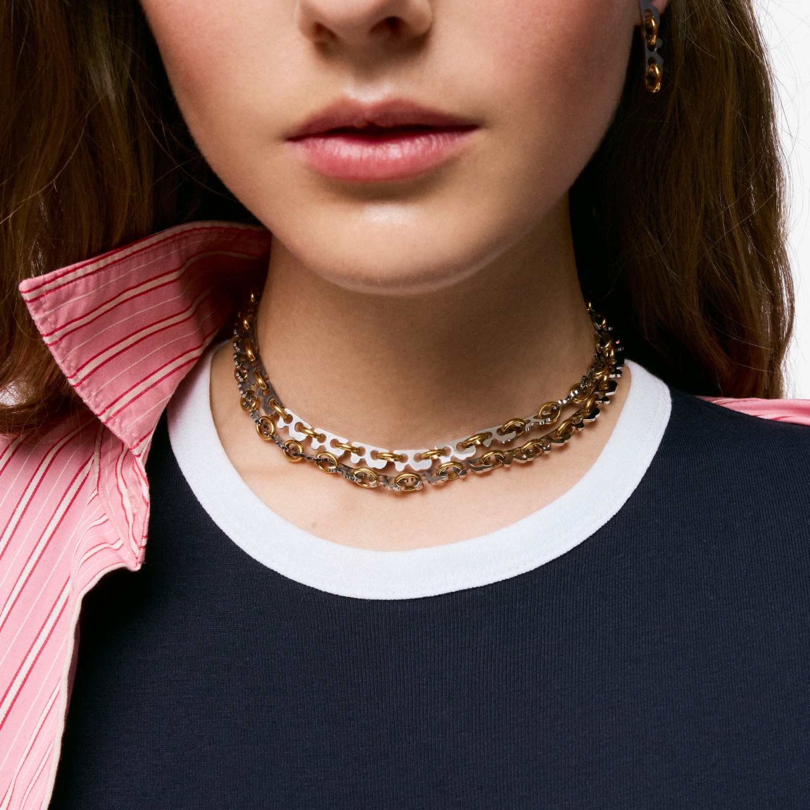 COLLAR LARGO DE ACERO BICOLOR TOUS HALF BEAR - 4