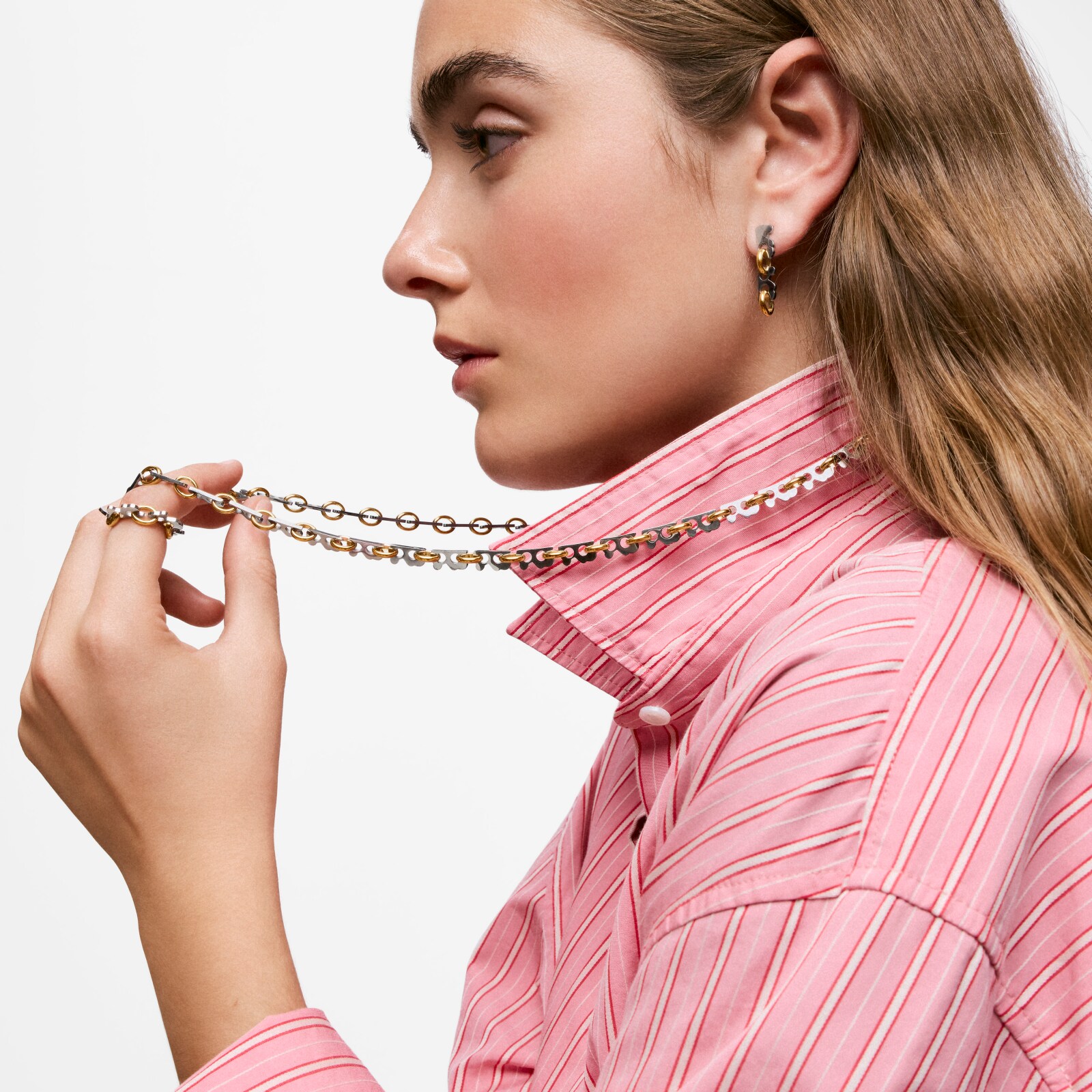 COLLAR LARGO DE ACERO BICOLOR TOUS HALF BEAR - 5