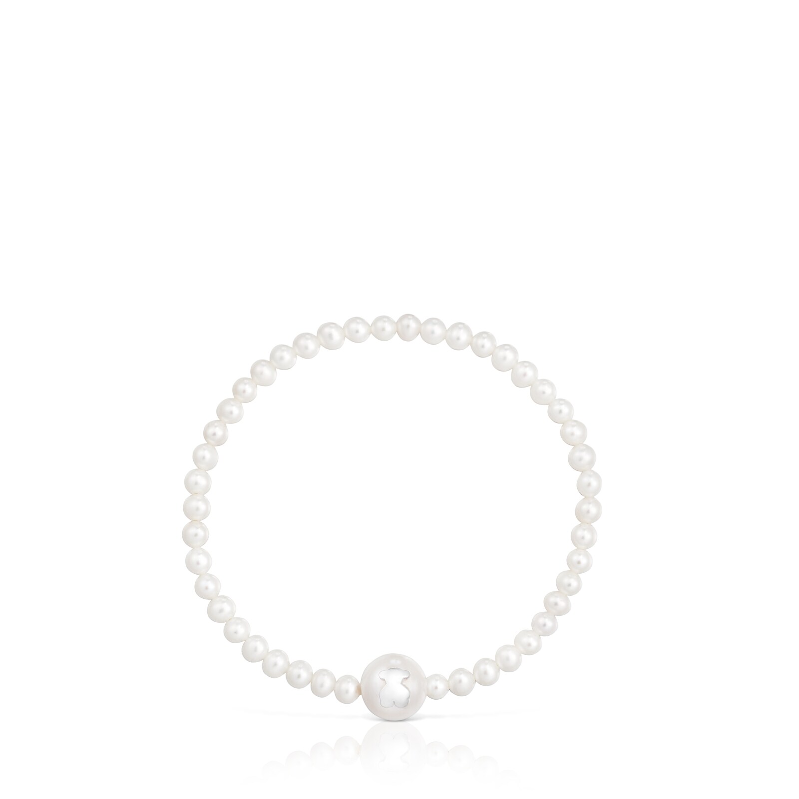 PULSERA ELÁSTICA DE PLATA Y PERLAS CULTIVADAS TOUS ICON PEARL - 2