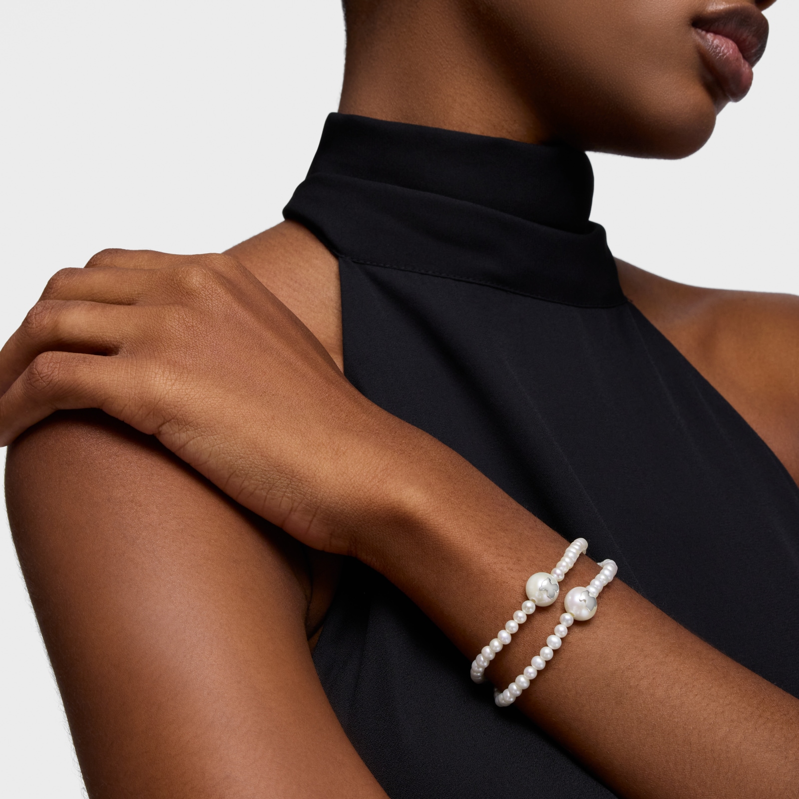 PULSERA ELÁSTICA DE PLATA Y PERLAS CULTIVADAS TOUS ICON PEARL - 5