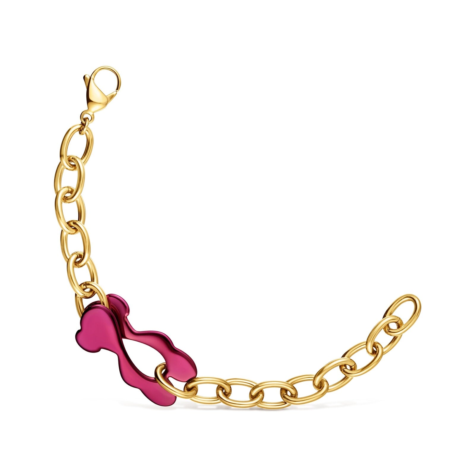 PULSERA OSO ROJO Y ACERO DORADO TOUS STRAIN - 1