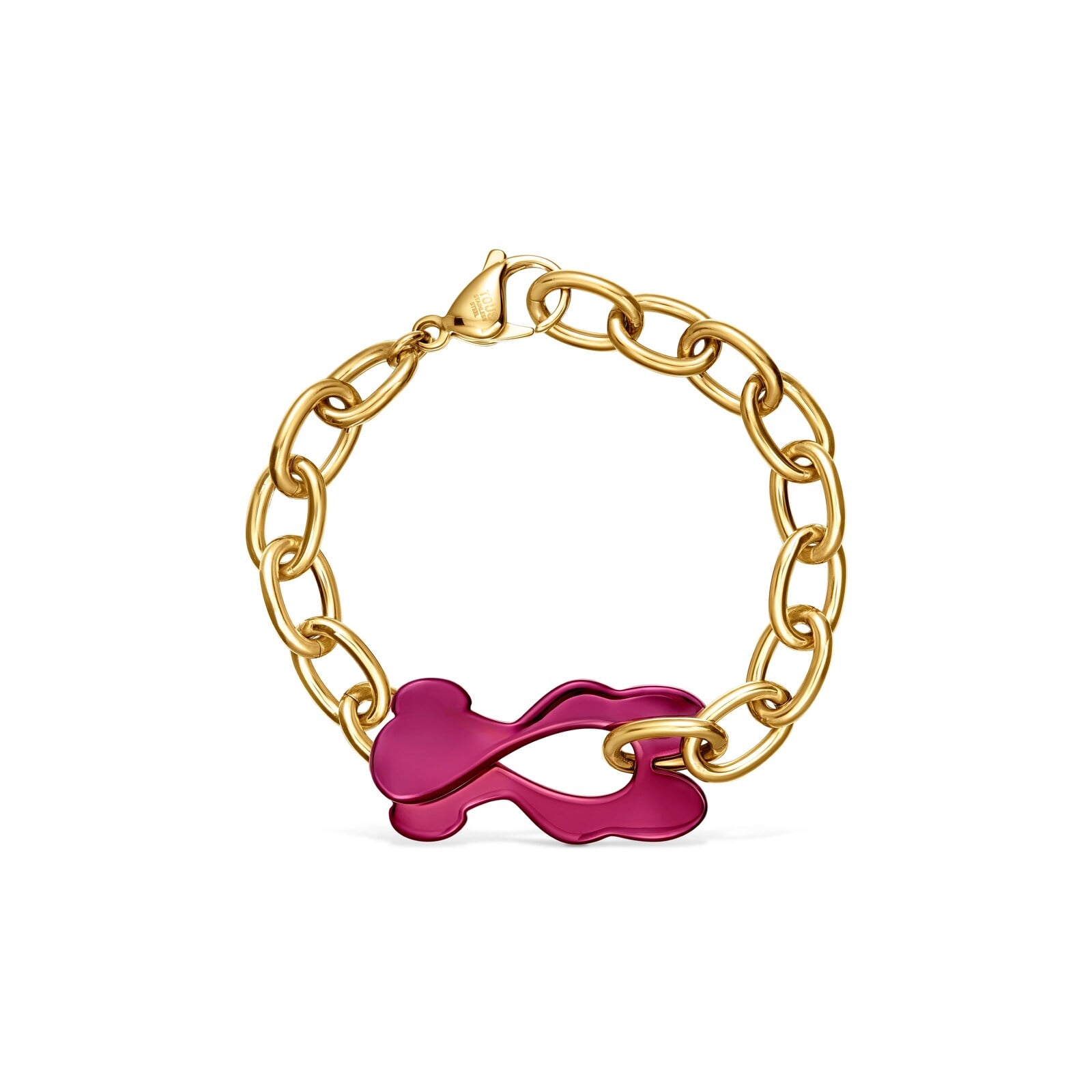 PULSERA OSO ROJO Y ACERO DORADO TOUS STRAIN - 2