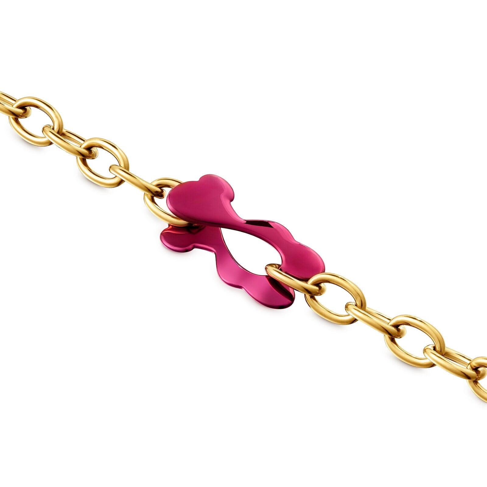 PULSERA OSO ROJO Y ACERO DORADO TOUS STRAIN - 3
