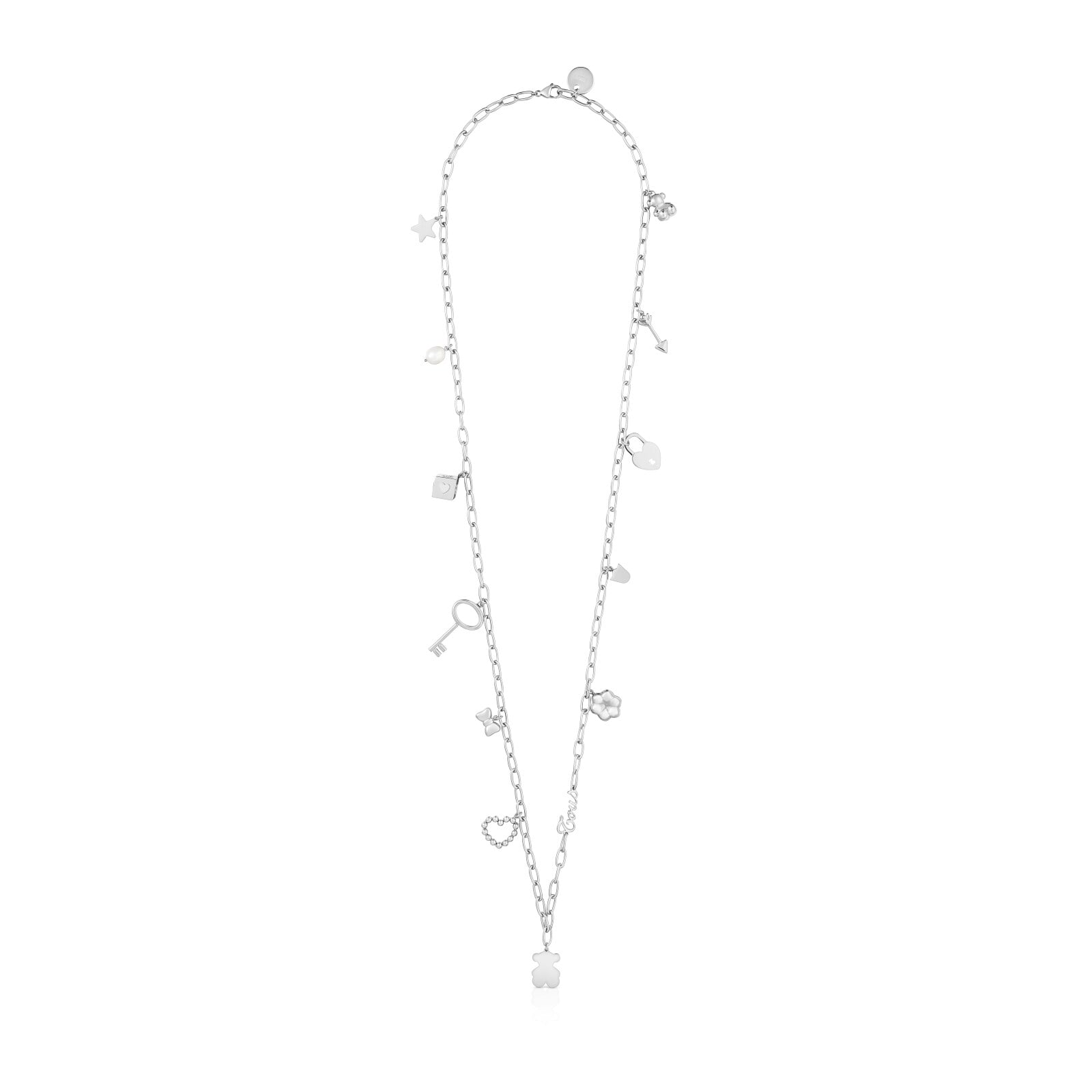 COLLAR LARGO DE ACERO, PERLAS CULTIVADAS Y MOTIVOS DIJES TOUS CHARMING - 1