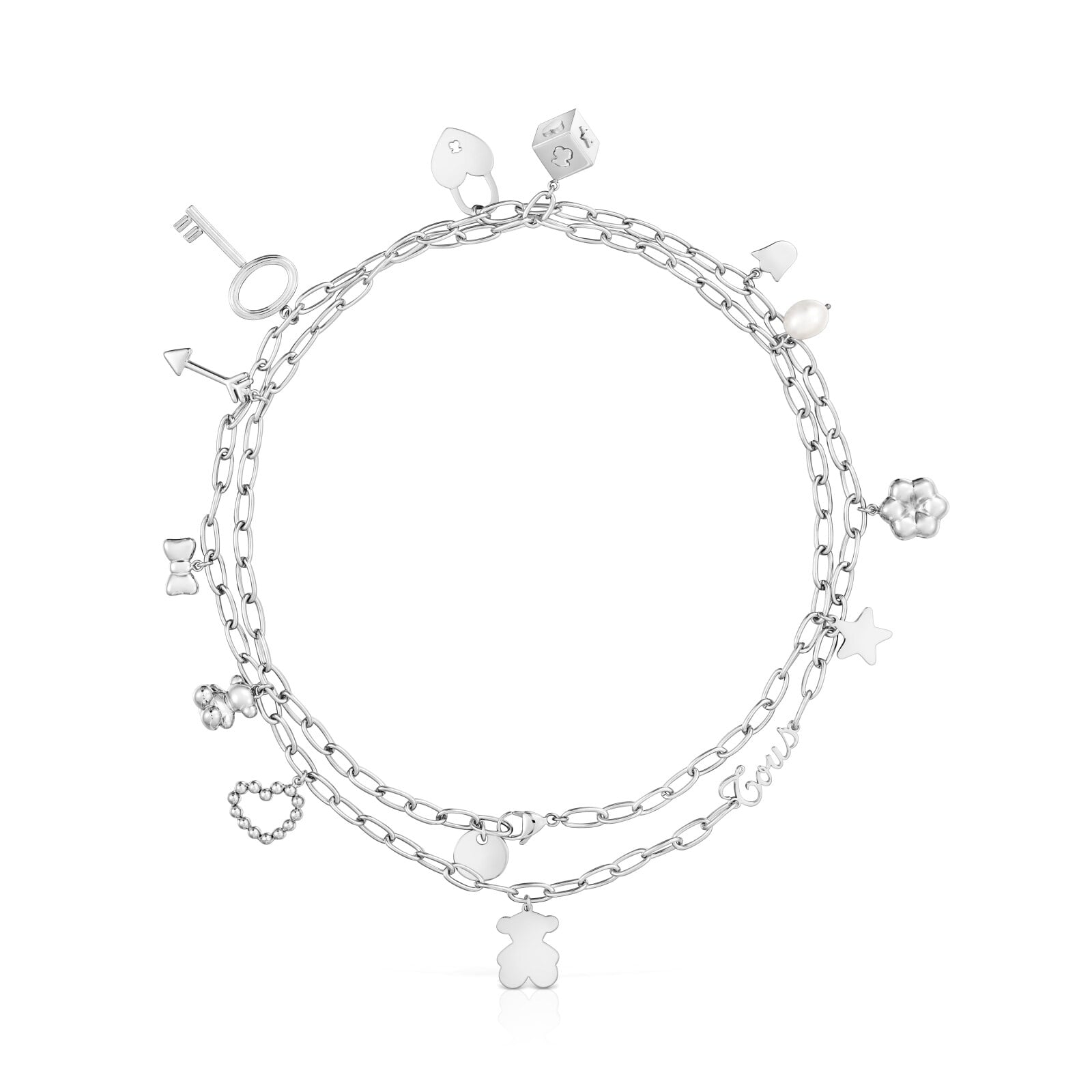 COLLAR LARGO DE ACERO, PERLAS CULTIVADAS Y MOTIVOS DIJES TOUS CHARMING - 2