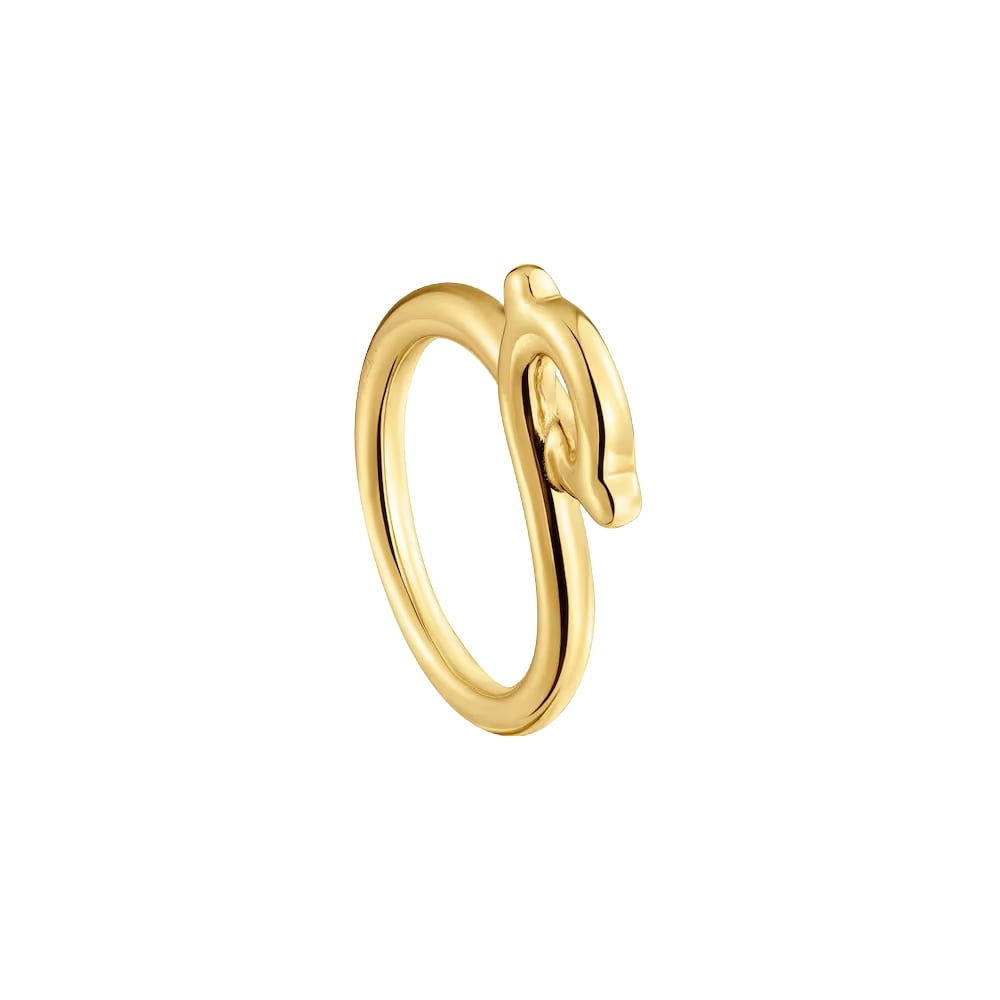 ANILLO CON BAÑO DE ORO 18 KT SOBRE PLATA TOUS INFINITY T14 - 1