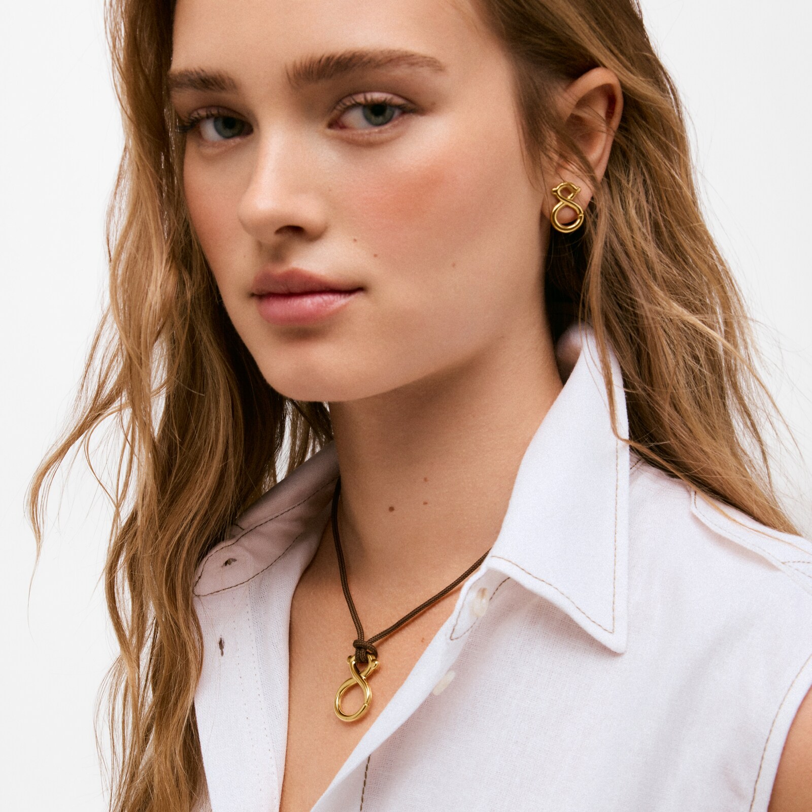 COLLAR CON BAÑO DE ORO 18 KT SOBRE PLATA Y CORDÓN TOUS INFINITY - 6