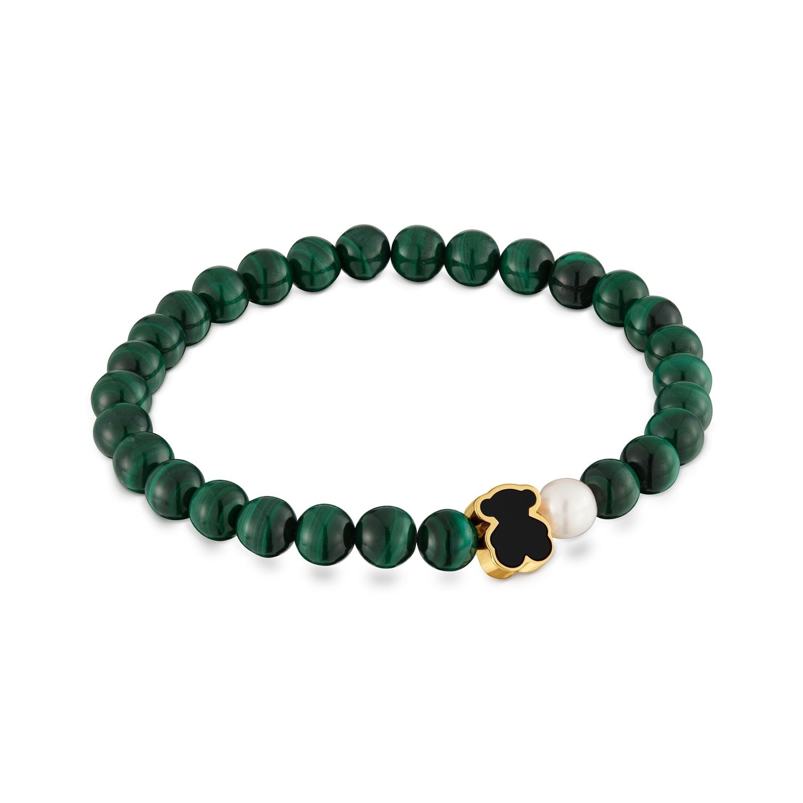 PULSERA ELASTICA OSO CON MALAQUITAS TOUS EUREKA - 1