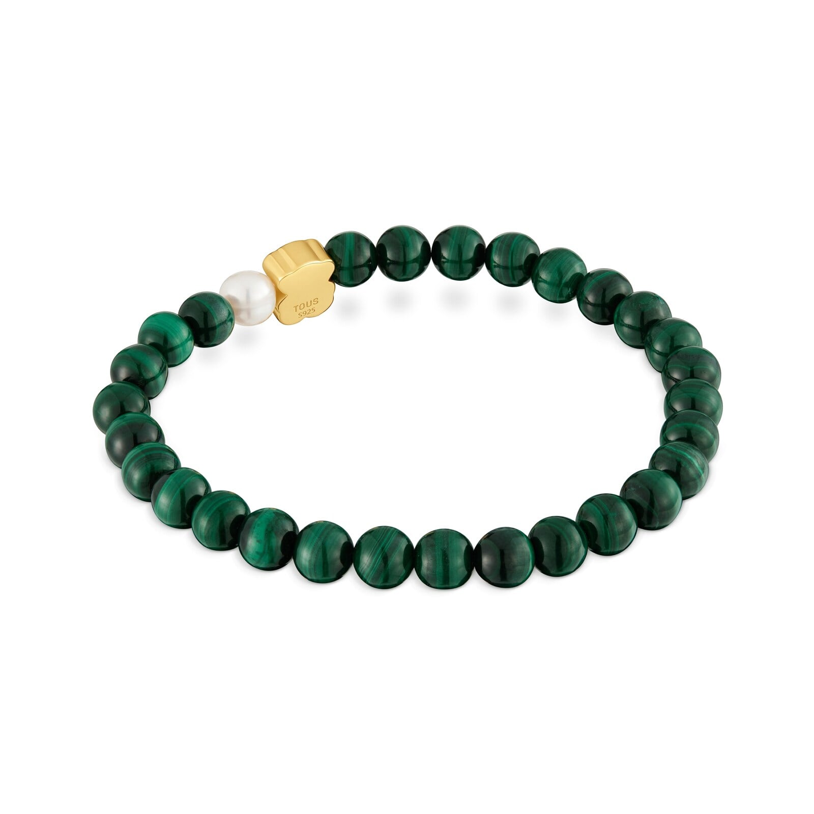 PULSERA ELASTICA OSO CON MALAQUITAS TOUS EUREKA - 2