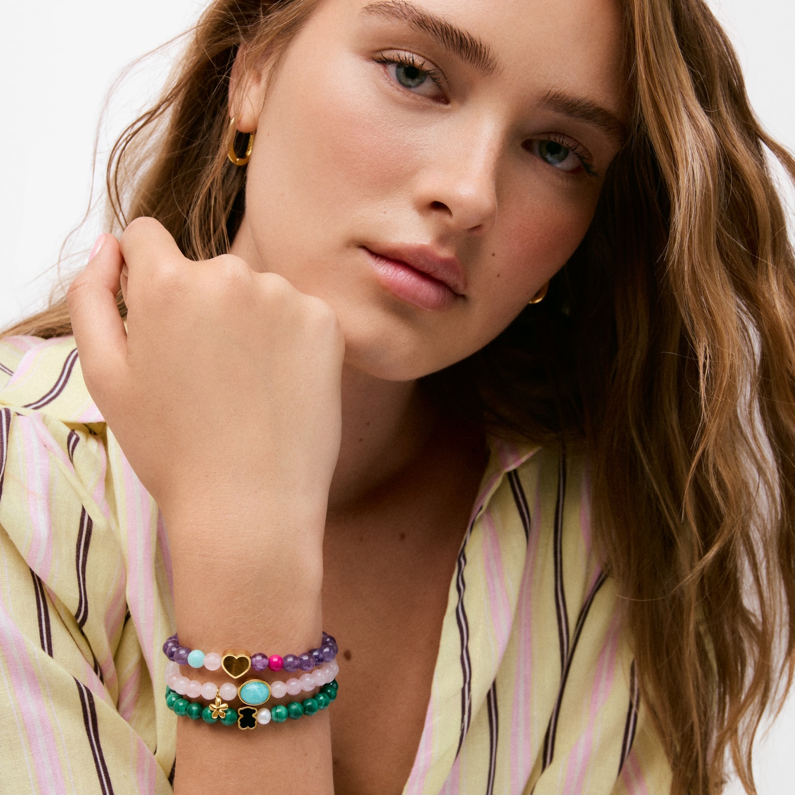 PULSERA ELASTICA OSO CON MALAQUITAS TOUS EUREKA - 5