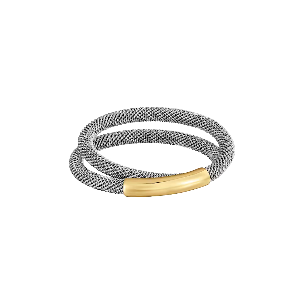 ANILLO DE ACERO Y ORO 14 KT TOUS UNLOCK - 1