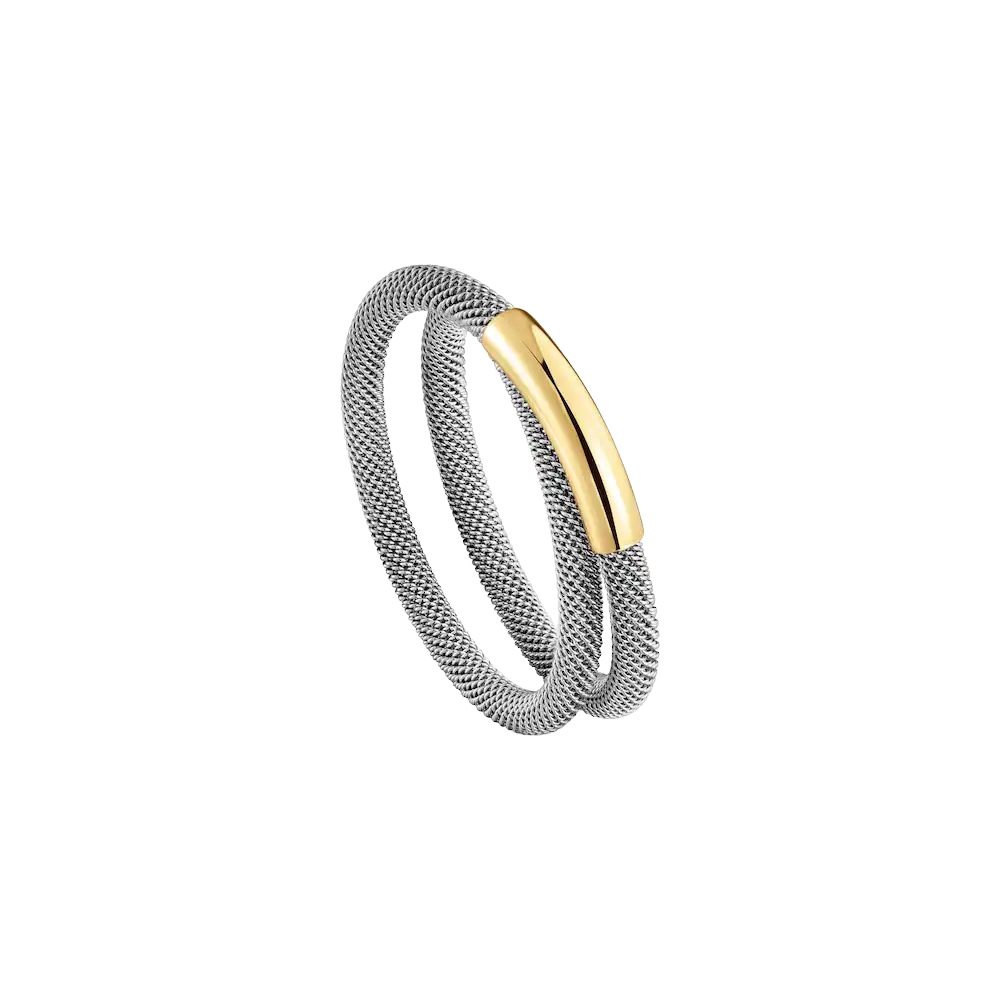 ANILLO DE ACERO Y ORO 14 KT TOUS UNLOCK - 2