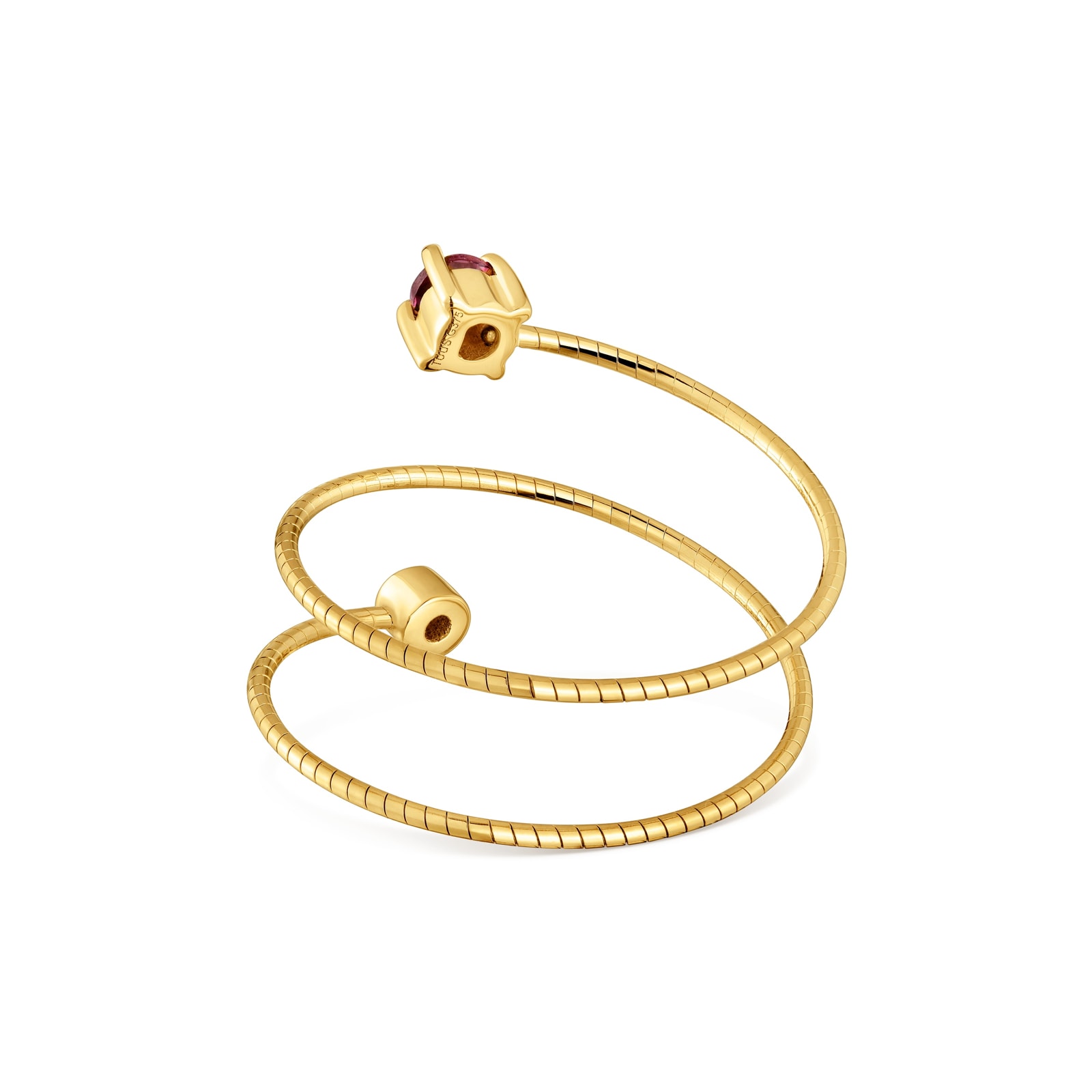ANILLO ABIERTO DE ORO 9 KT, TITANIO, DIAMANTE Y RODOLITA TOUS BUCLE - 3