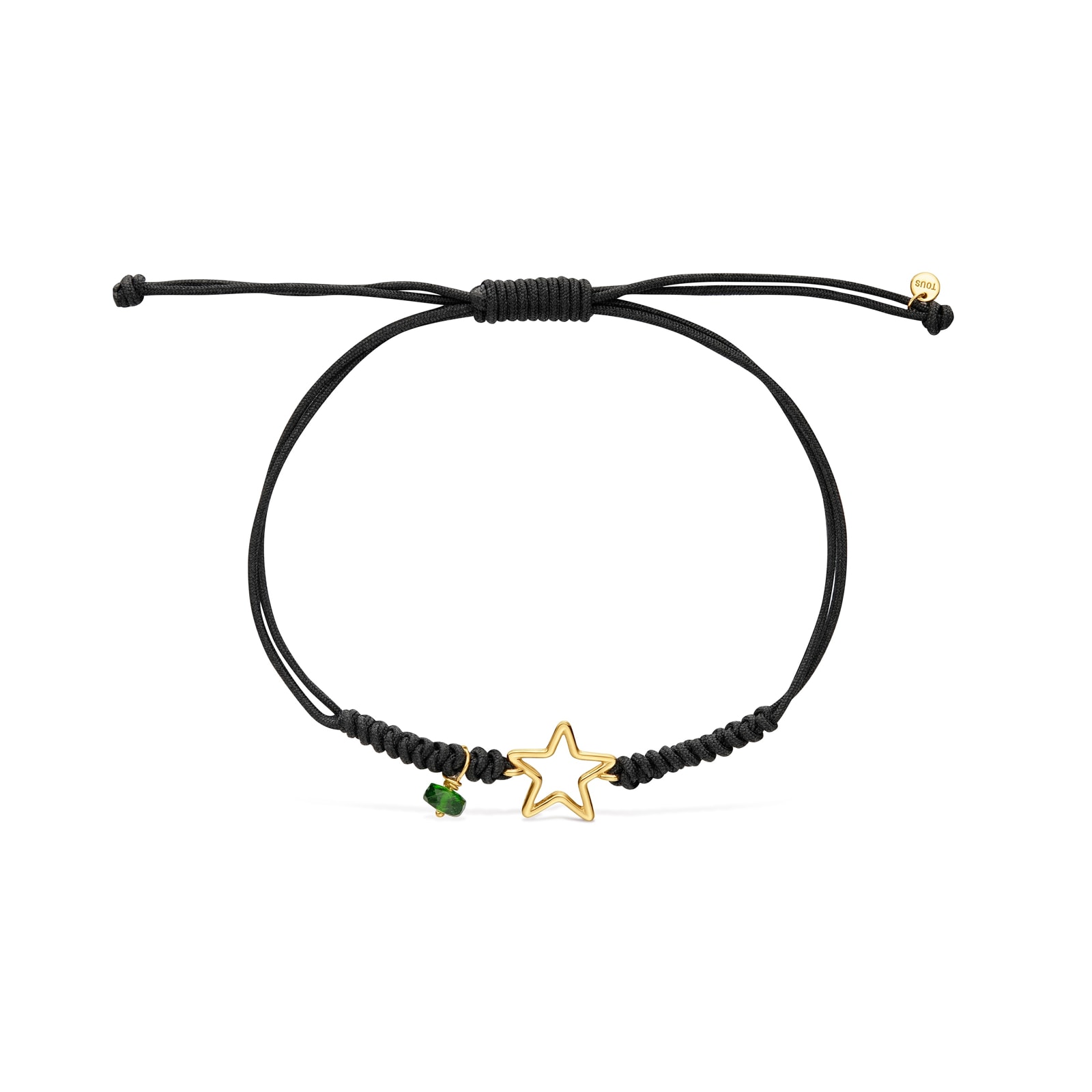 PULSERA ESTRELLA DE ORO 9 KT, CROMODIÓPSIDO Y NYLON TOUS SILUETA - 2