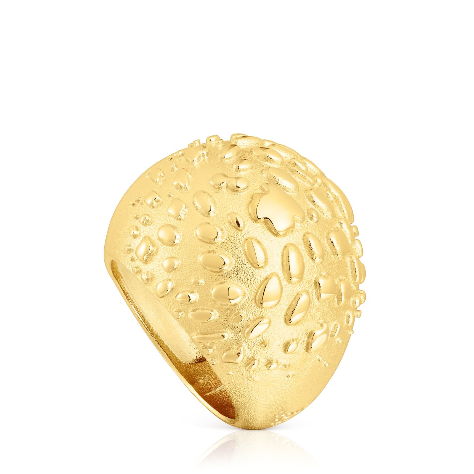 ANILLO ABOMBADO CON BAÑO DE ORO 18KT TOUS SOBRE PLATA DYBE - 1