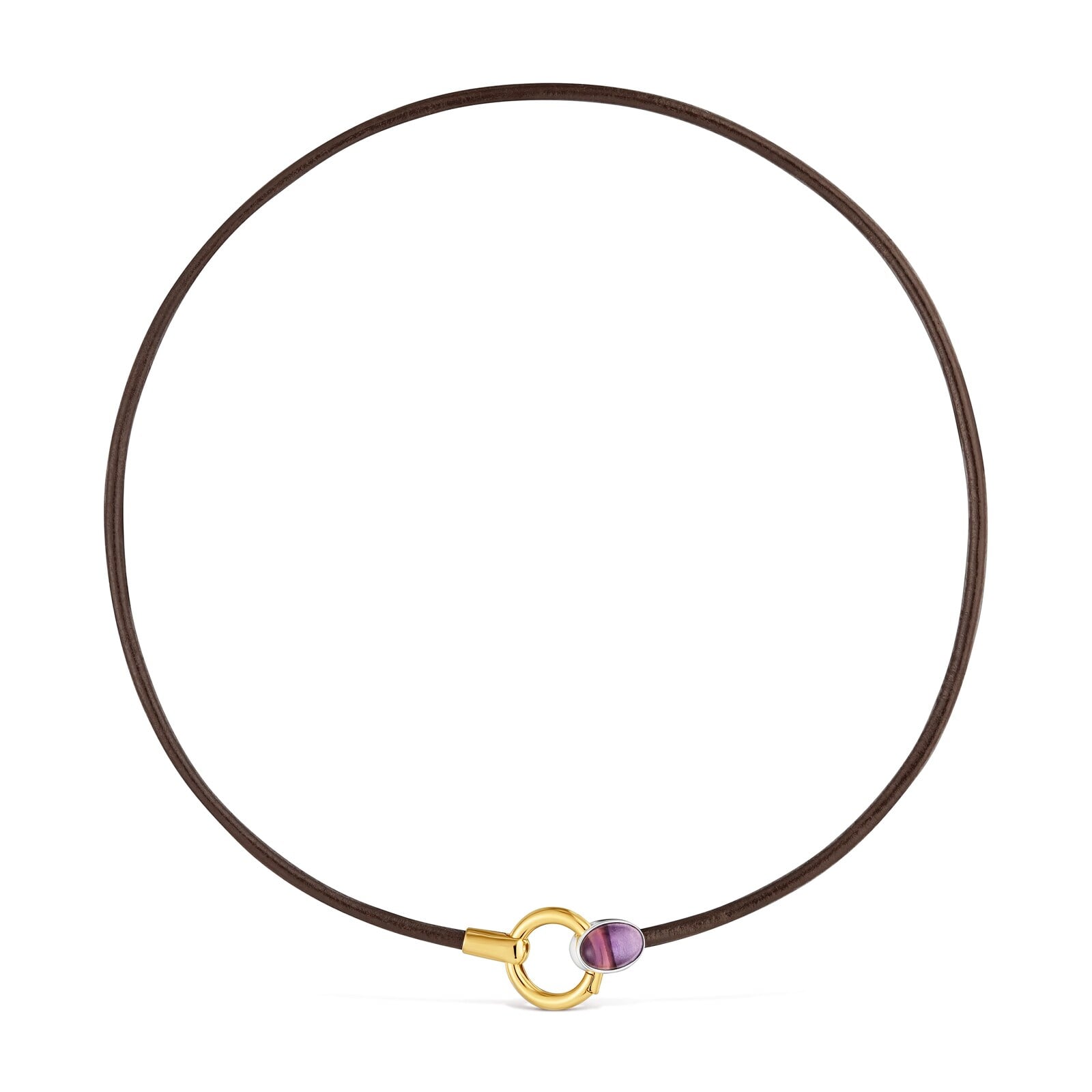 COLLAR BICOLOR CON AMATISTA Y CORDÓN DE PIEL TOUS GEM POWER - 1