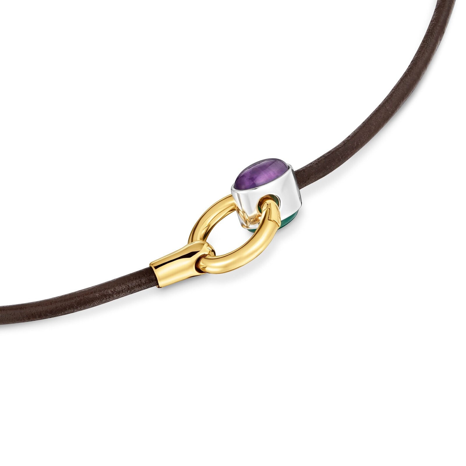 COLLAR BICOLOR CON AMATISTA Y CORDÓN DE PIEL TOUS GEM POWER - 3