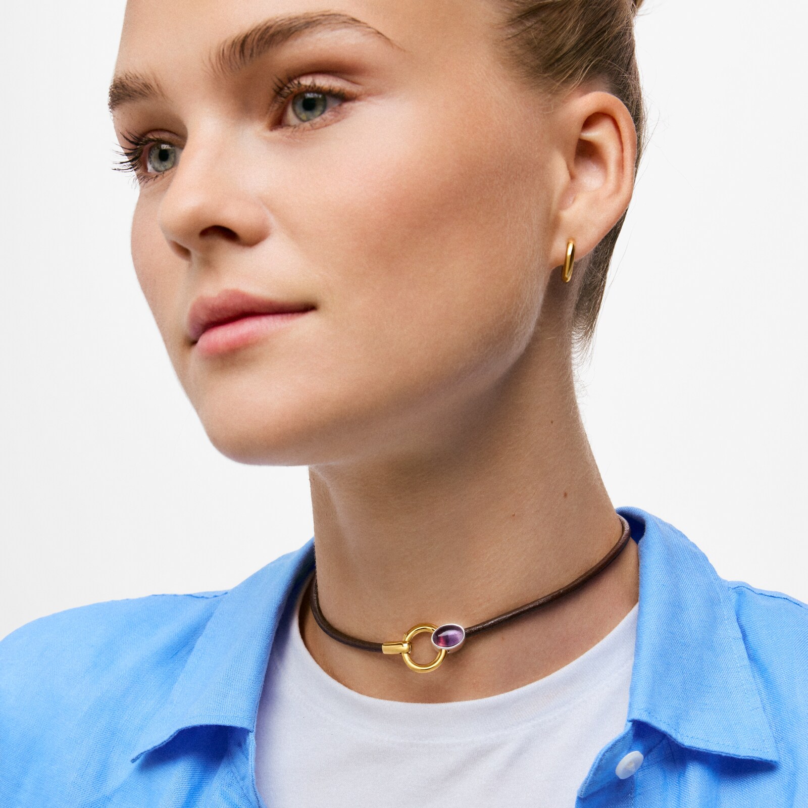 COLLAR BICOLOR CON AMATISTA Y CORDÓN DE PIEL TOUS GEM POWER - 6