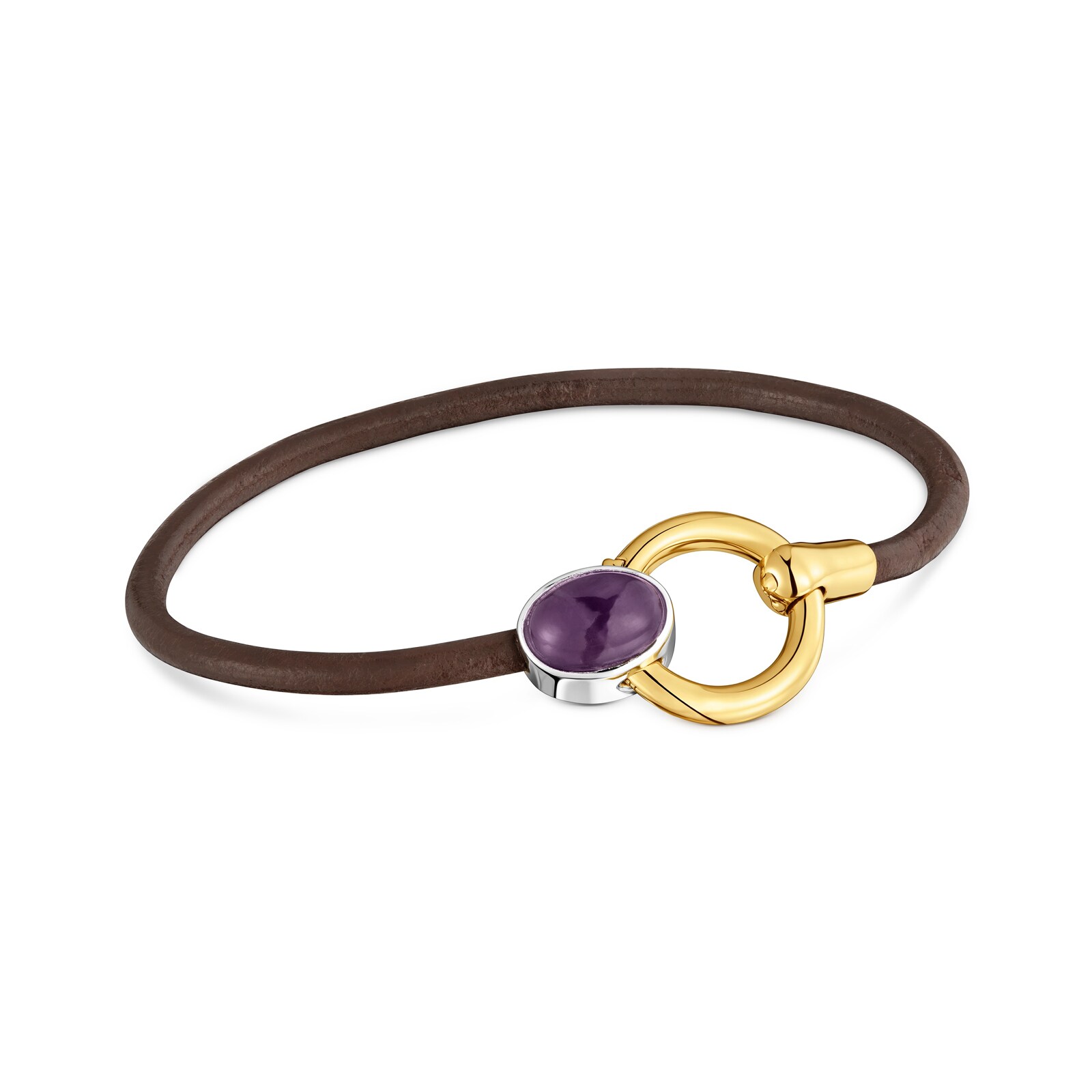 PULSERA BICOLOR CON AMATISTA Y CORDÓN DE PIEL TOUS GEM POWER - 1