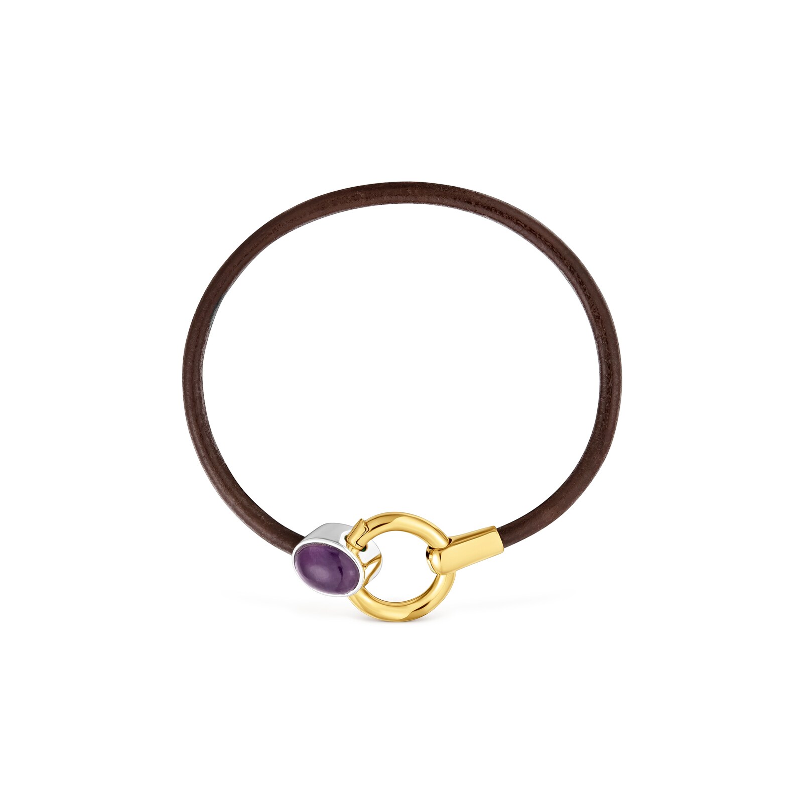 PULSERA BICOLOR CON AMATISTA Y CORDÓN DE PIEL TOUS GEM POWER - 2
