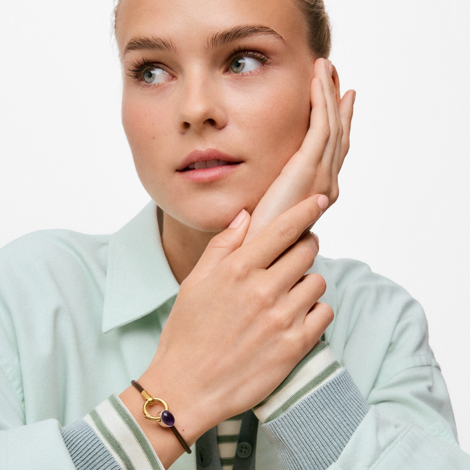 PULSERA BICOLOR CON AMATISTA Y CORDÓN DE PIEL TOUS GEM POWER - 5